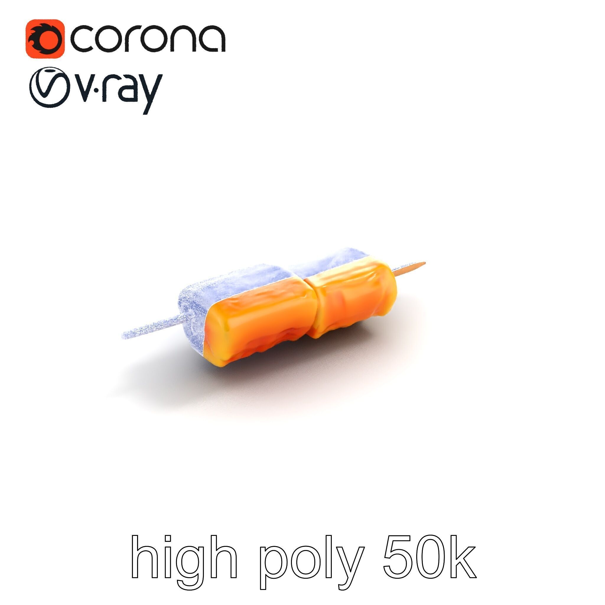 Realistic Salmon Skewer Low-Mid-High Poly model pack Low-poly 3D model_17