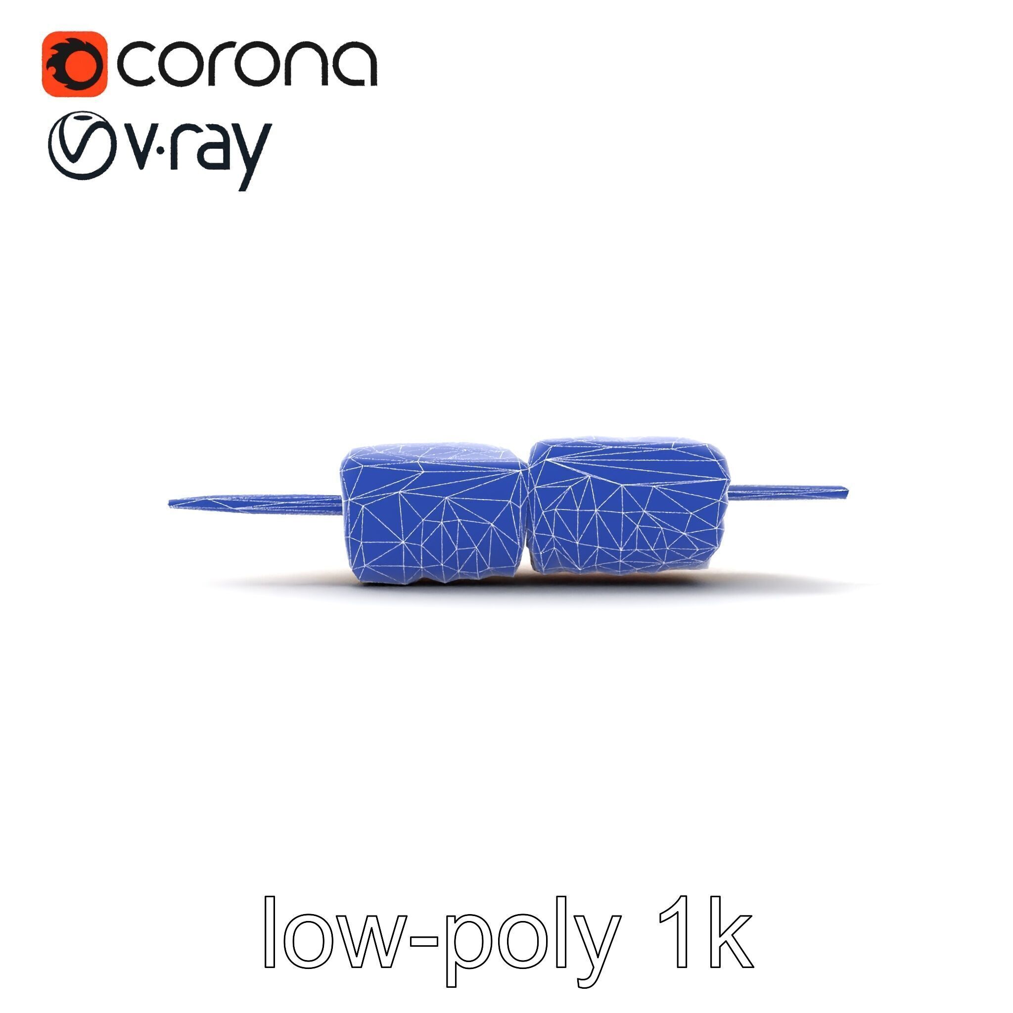 Realistic Salmon Skewer Low-Mid-High Poly model pack Low-poly 3D model_26