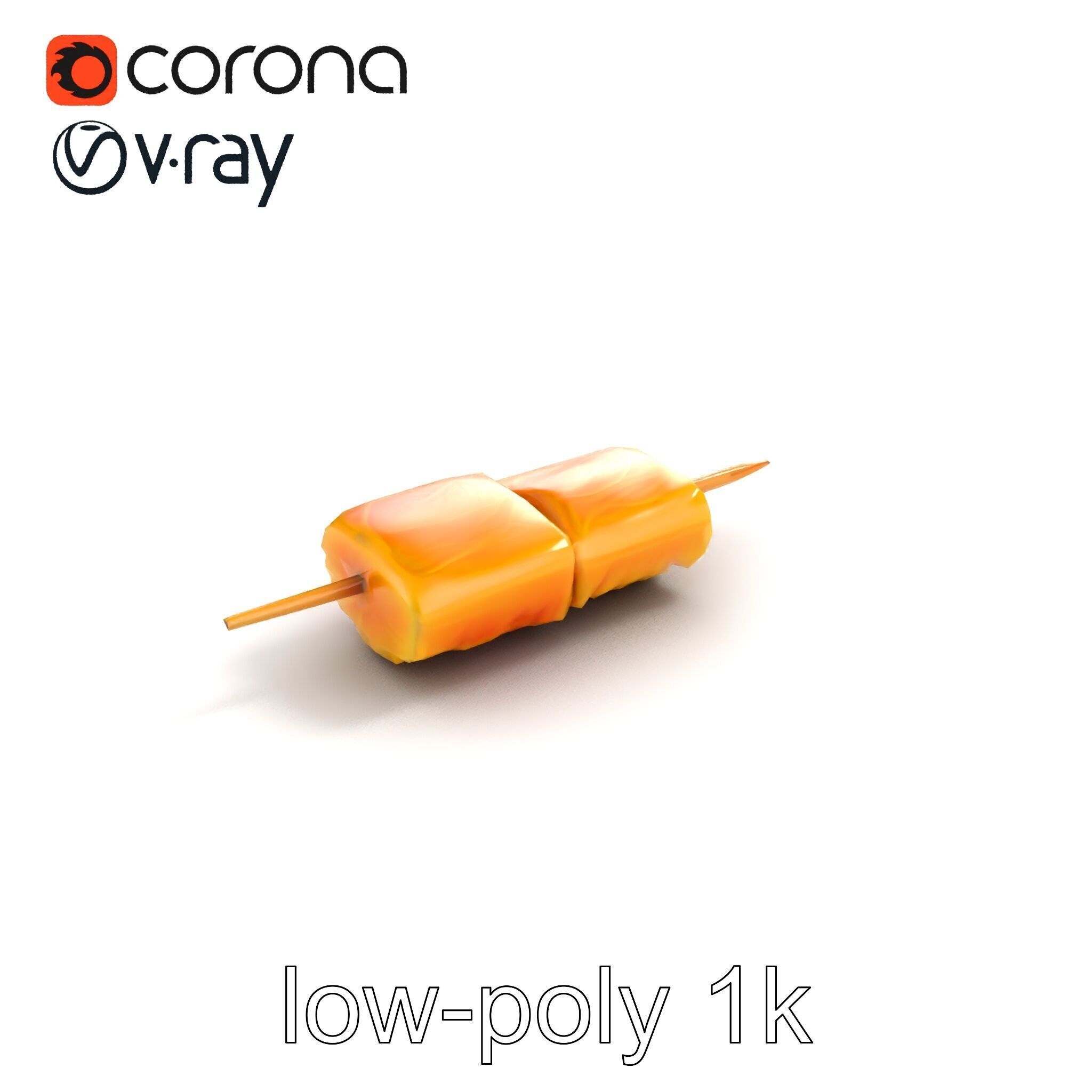 Realistic Salmon Skewer Low-Mid-High Poly model pack Low-poly 3D model_9