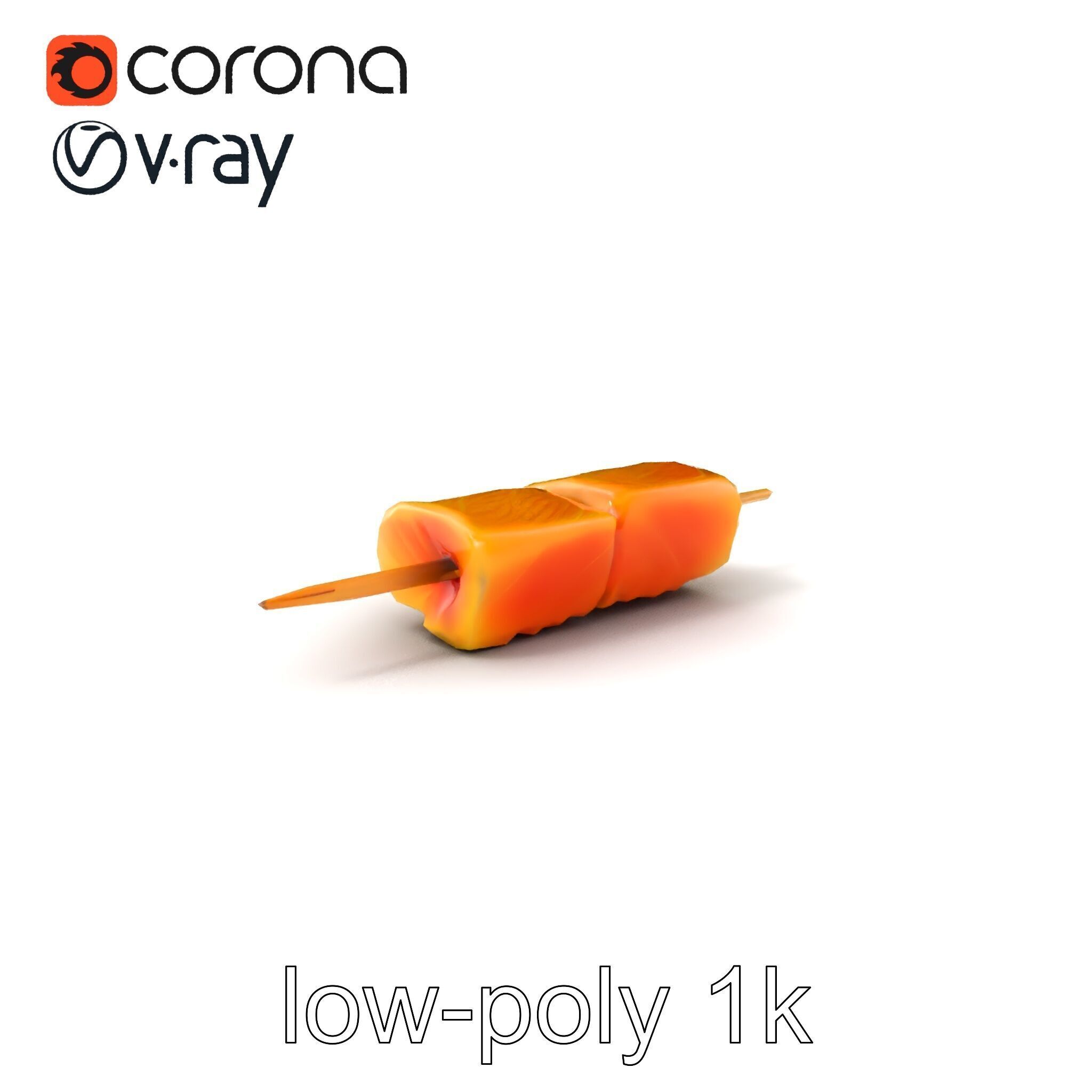 Realistic Salmon Skewer Low-Mid-High Poly model pack Low-poly 3D model_5