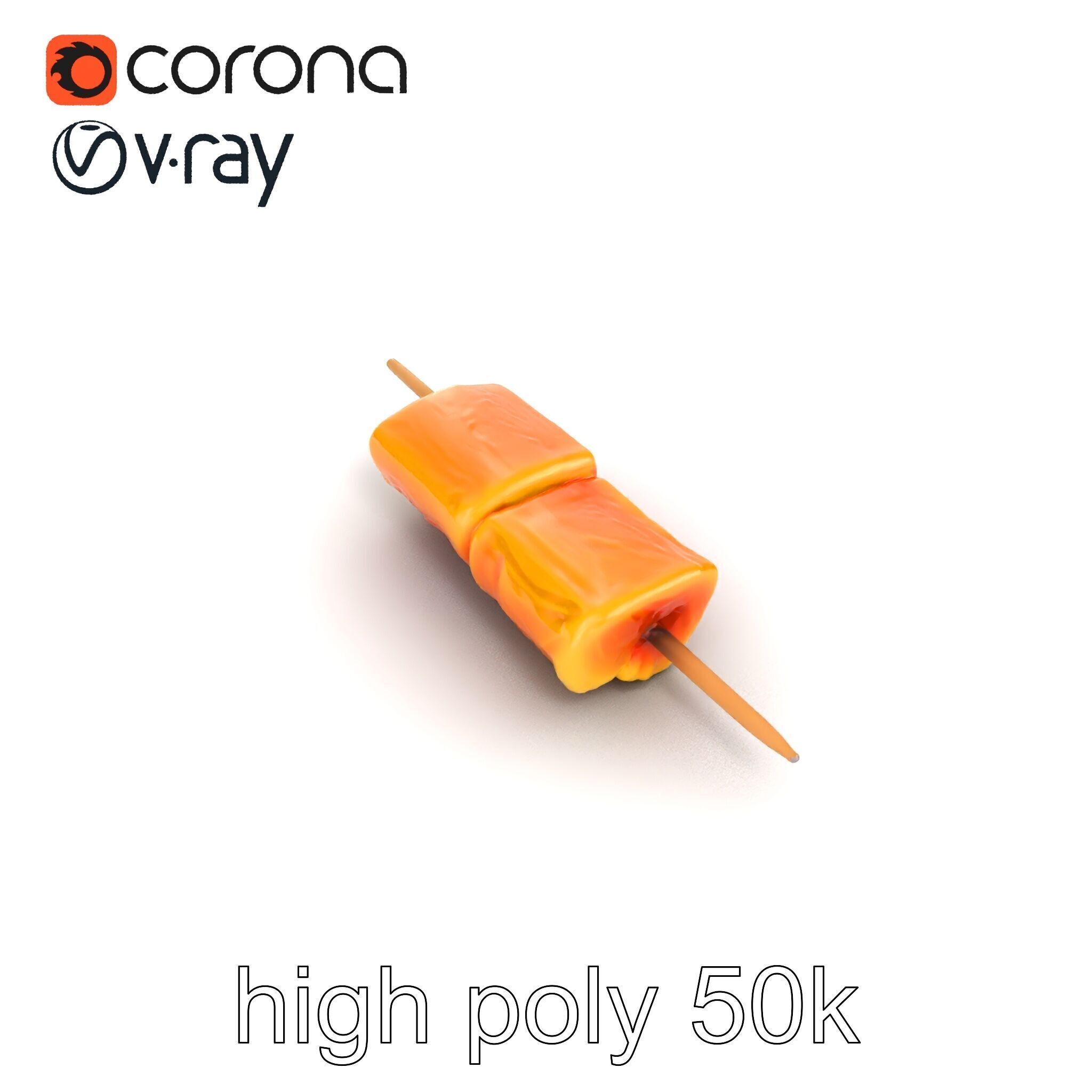 Realistic Salmon Skewer Low-Mid-High Poly model pack Low-poly 3D model_18