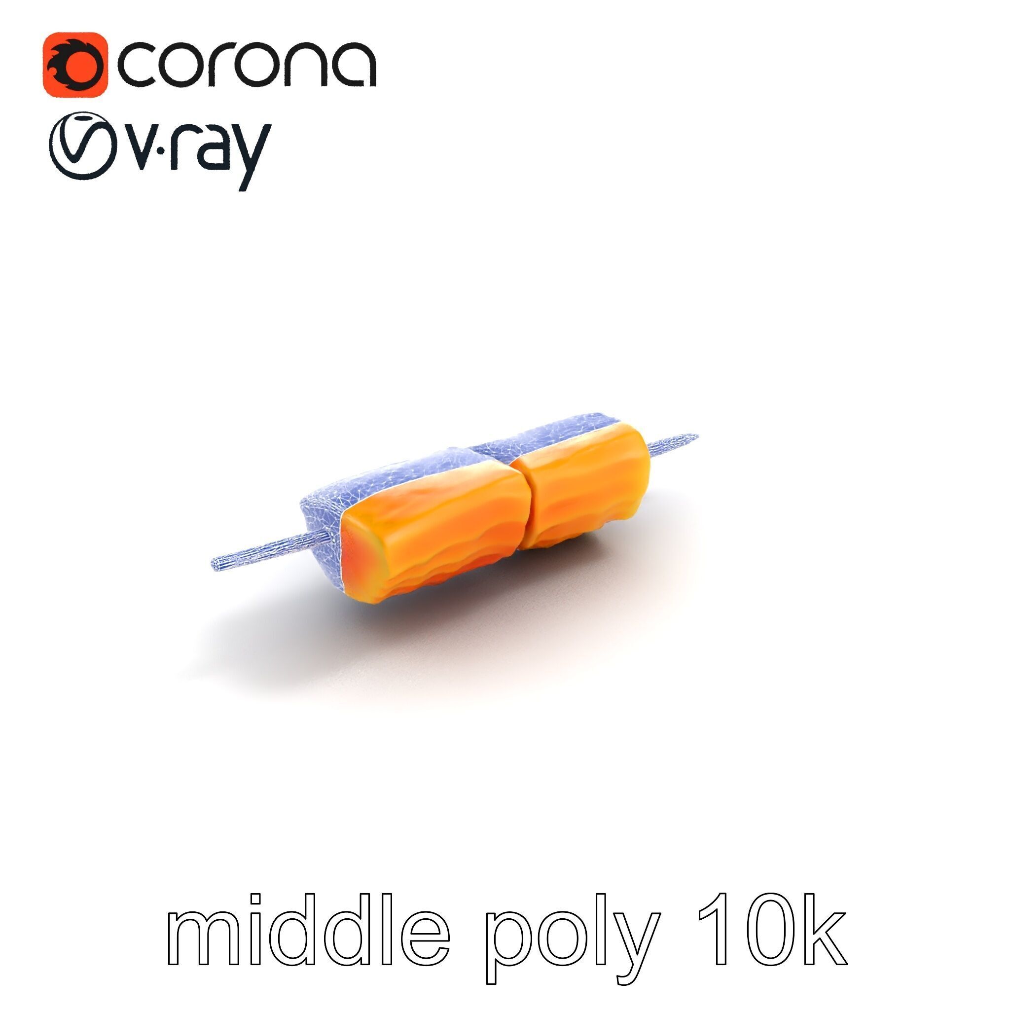 Realistic Salmon Skewer Low-Mid-High Poly model pack Low-poly 3D model_11