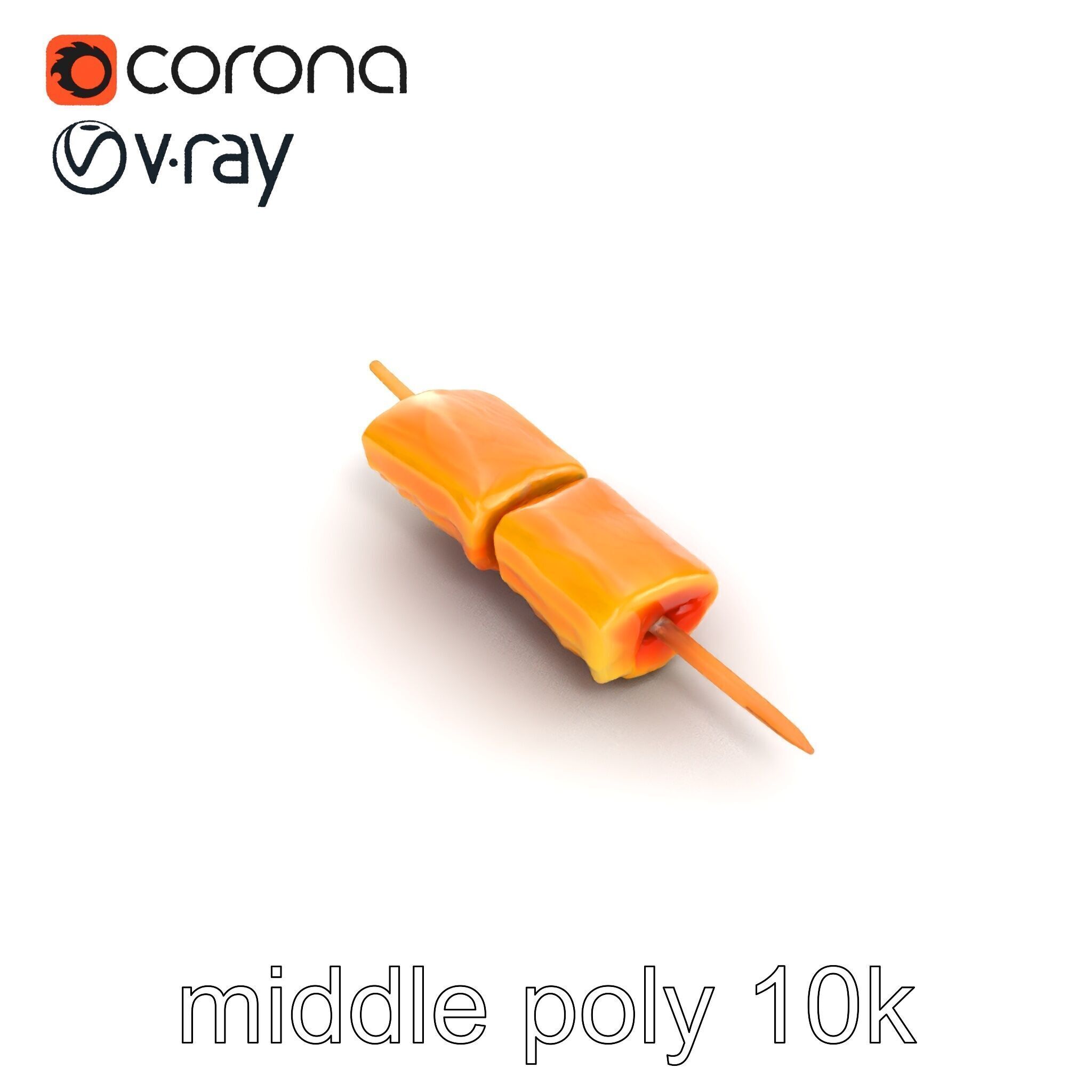Realistic Salmon Skewer Low-Mid-High Poly model pack Low-poly 3D model_14