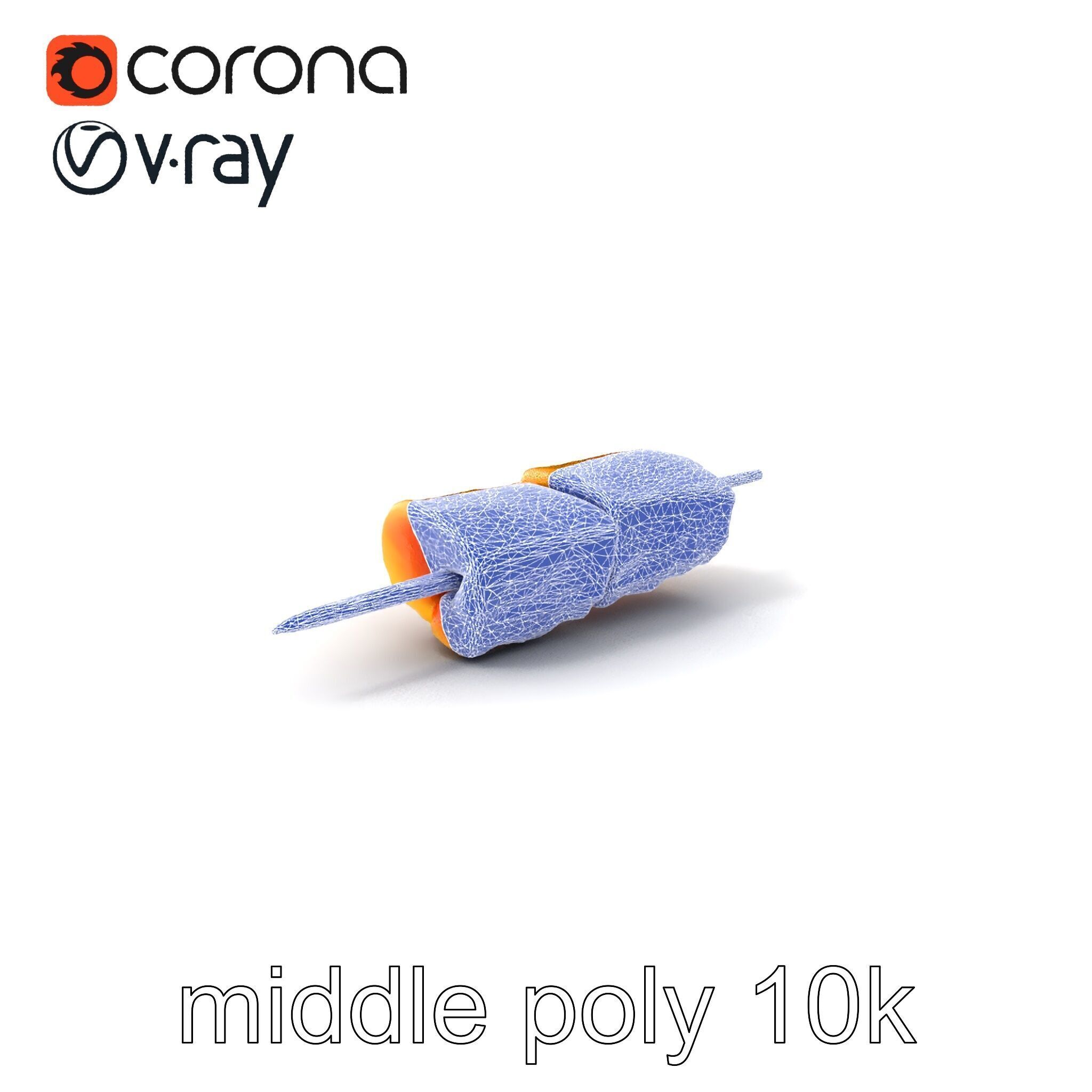 Realistic Salmon Skewer Low-Mid-High Poly model pack Low-poly 3D model_6