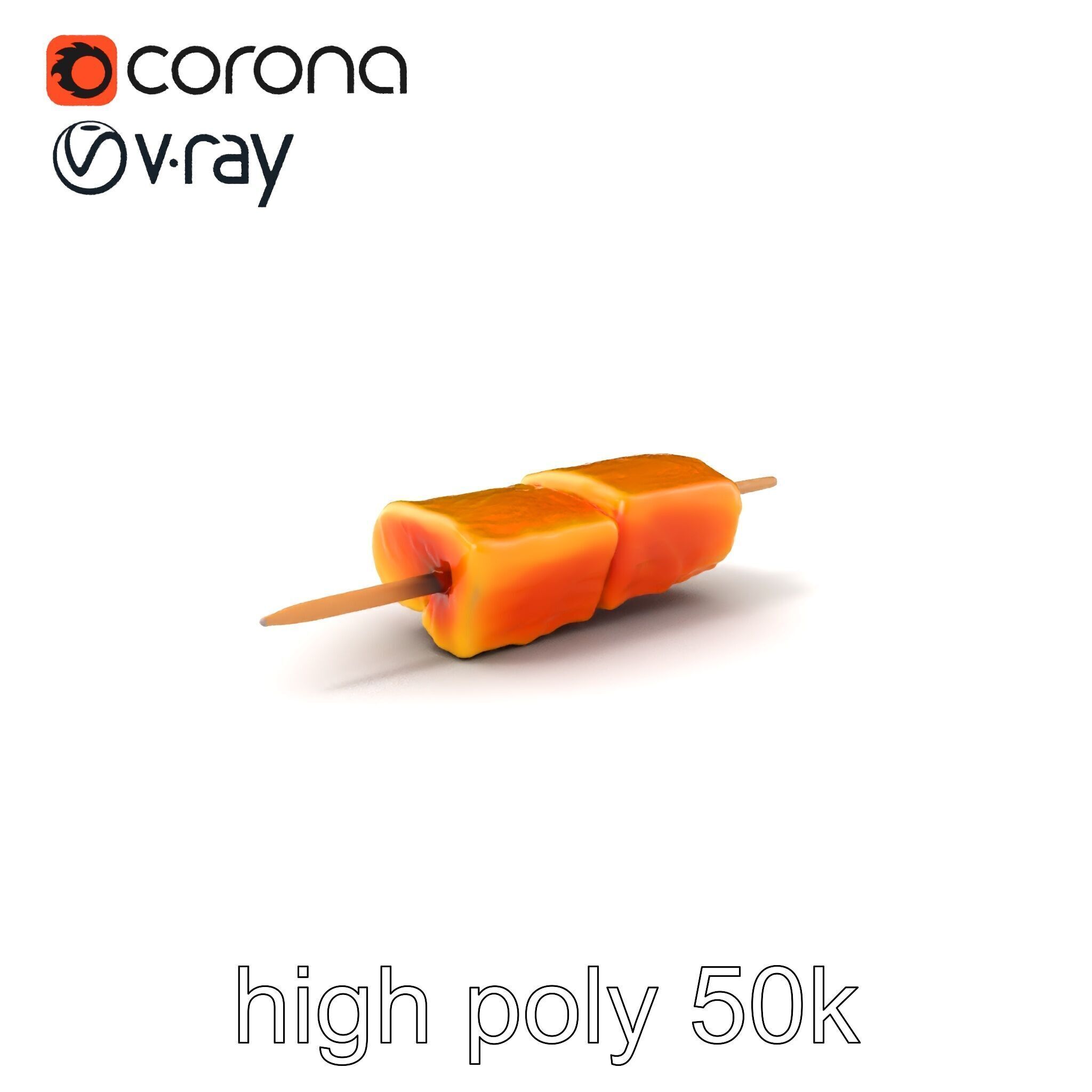 Realistic Salmon Skewer Low-Mid-High Poly model pack Low-poly 3D model_2