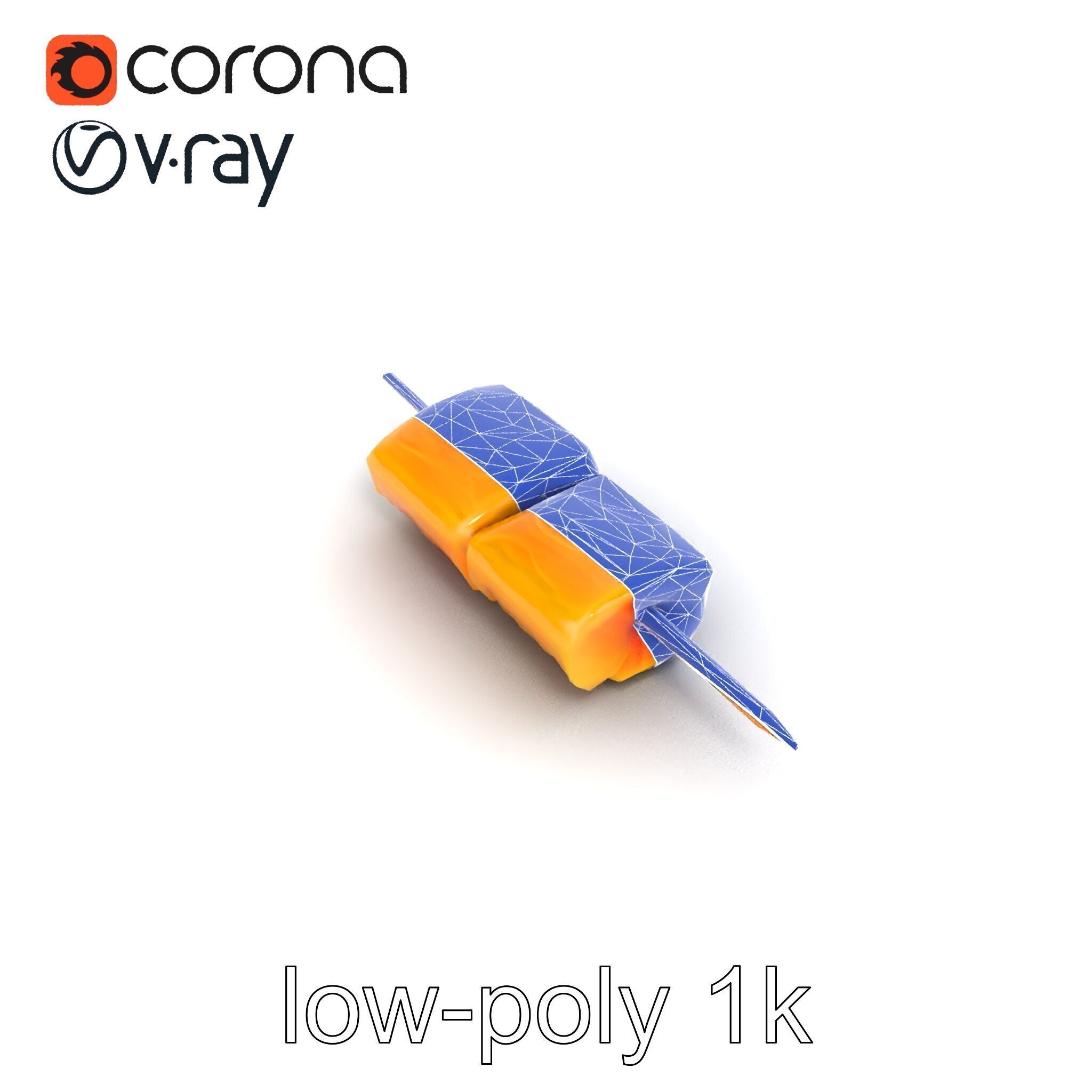 Realistic Salmon Skewer Low-Mid-High Poly model pack Low-poly 3D model_30