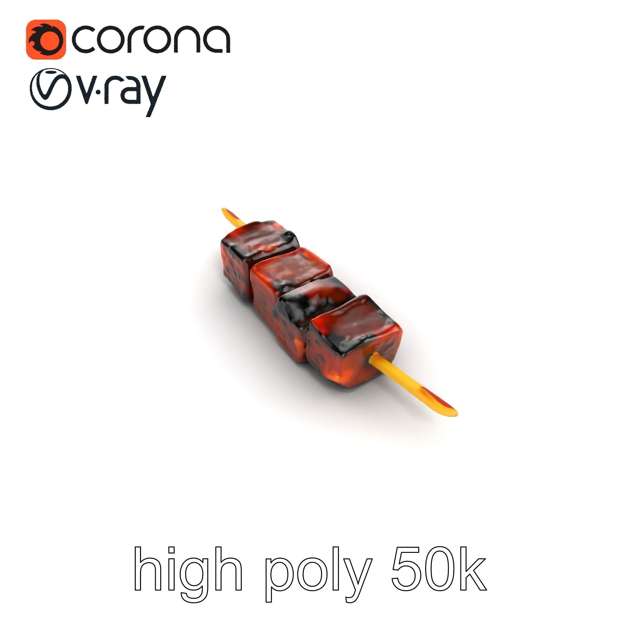Realistic Beef Skewer 3D Model Pack Low-poly 3D model_21