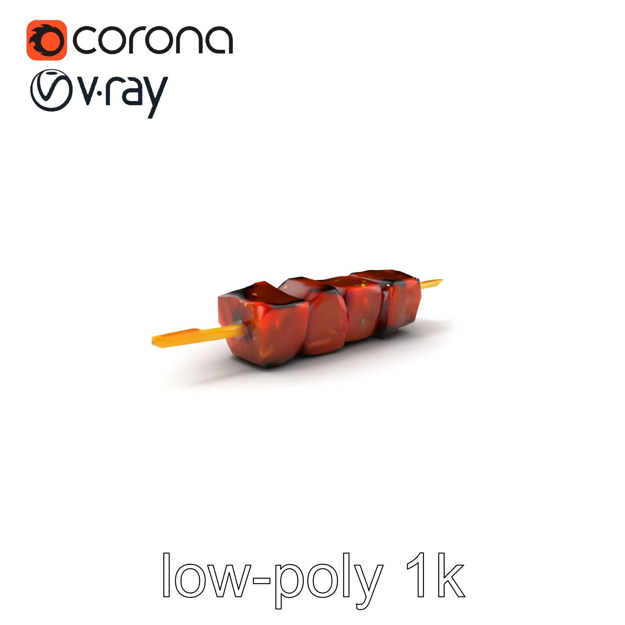 Realistic Beef Skewer 3D Model Pack Low-poly 3D model_5