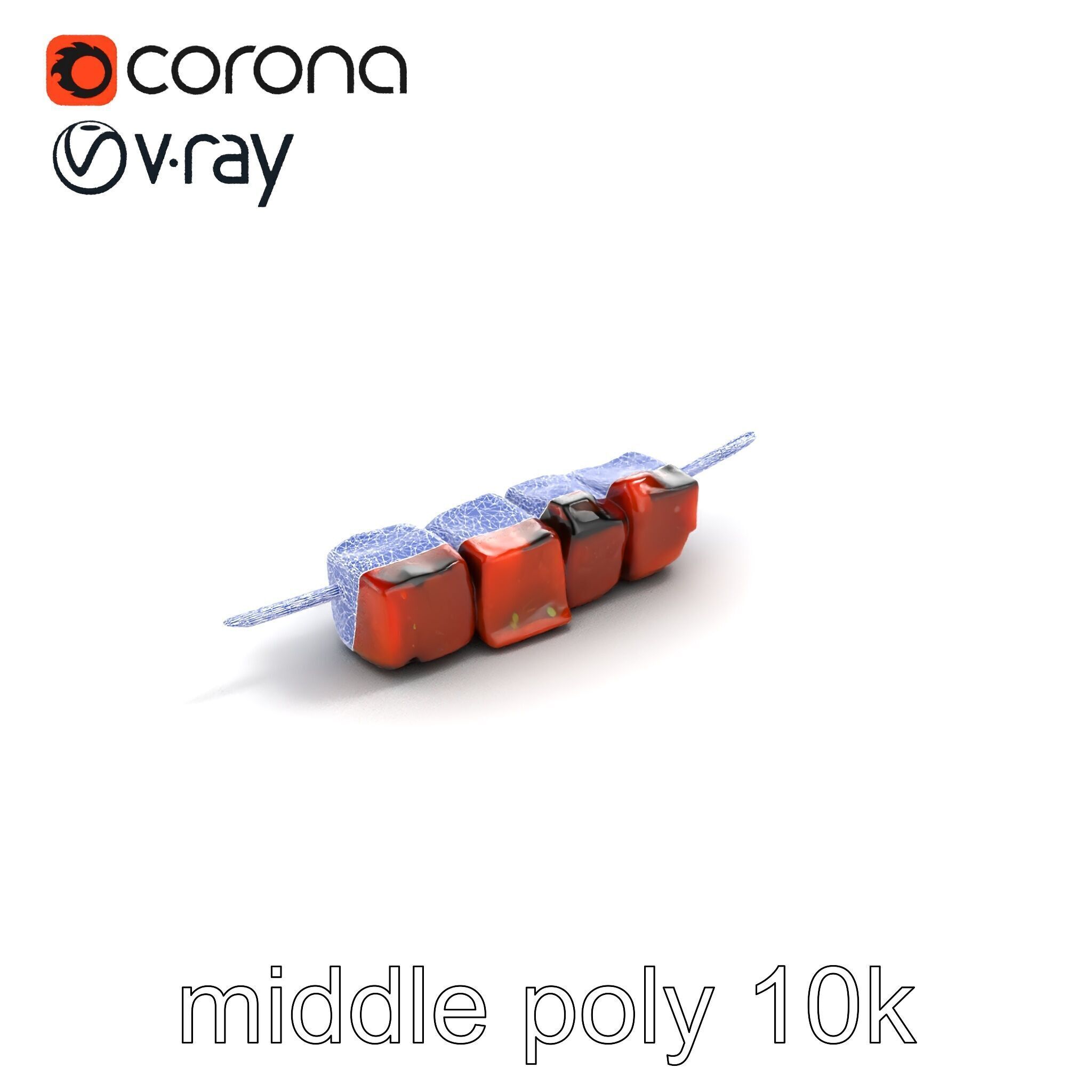 Realistic Beef Skewer 3D Model Pack Low-poly 3D model_11
