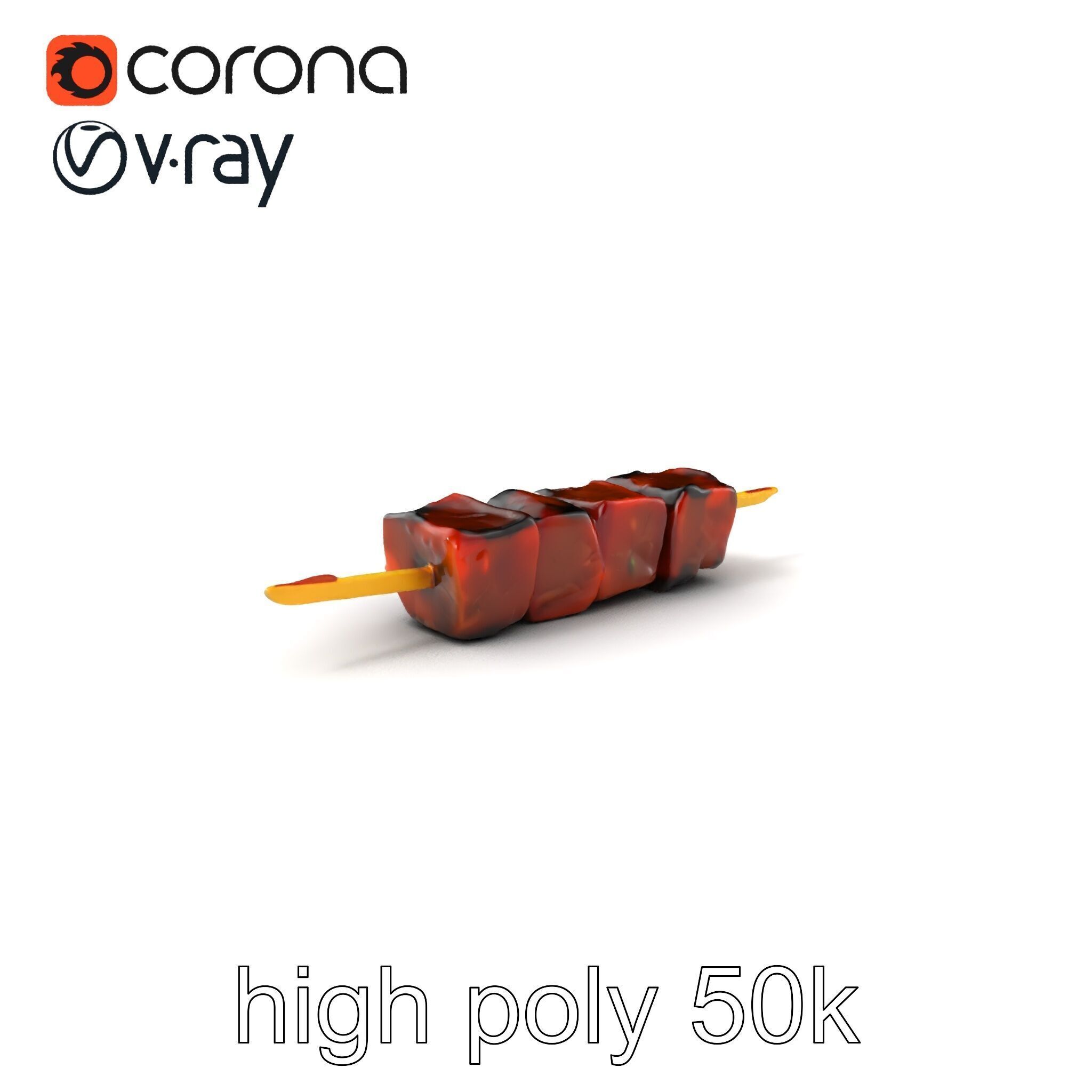 Realistic Beef Skewer 3D Model Pack Low-poly 3D model_2