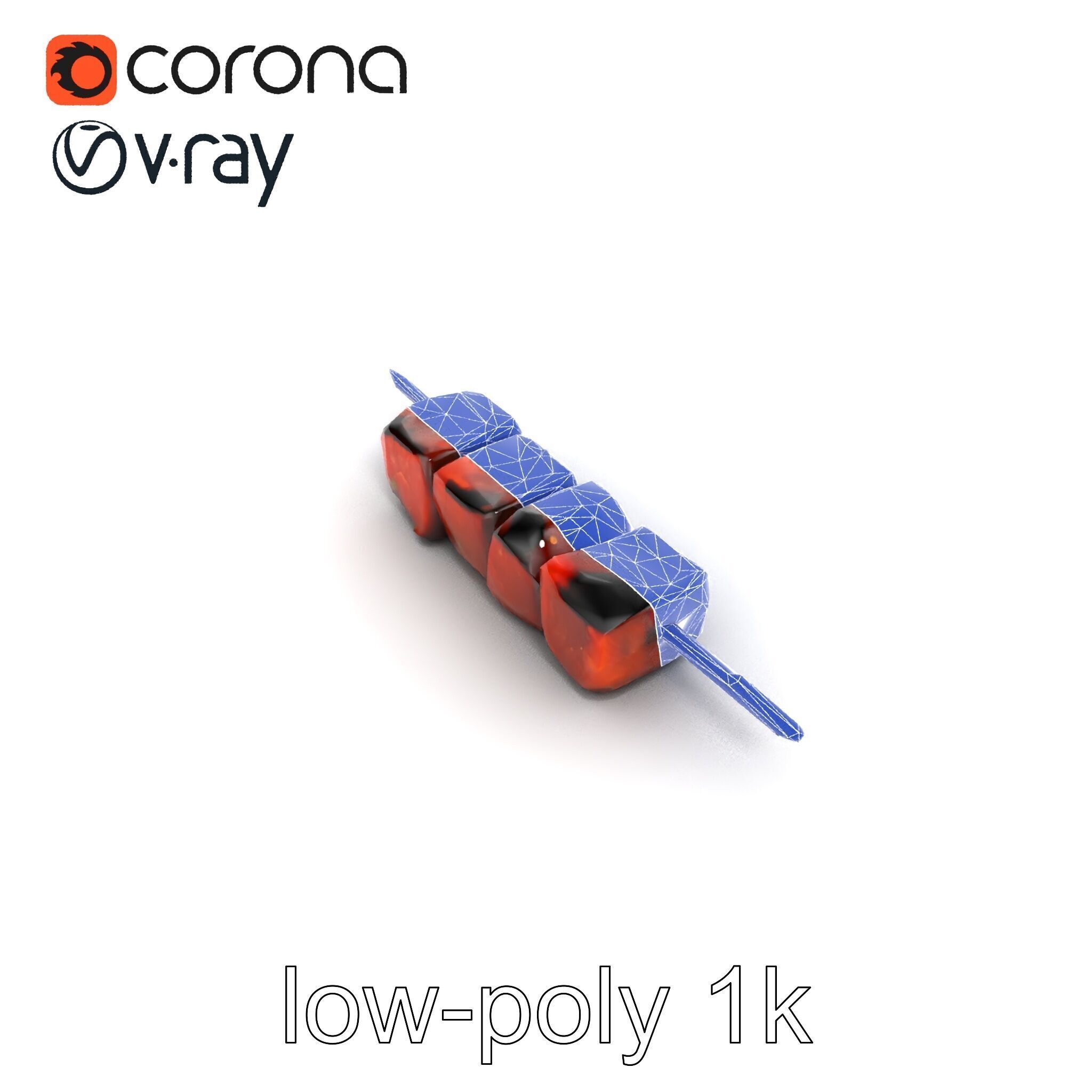 Realistic Beef Skewer 3D Model Pack Low-poly 3D model_13