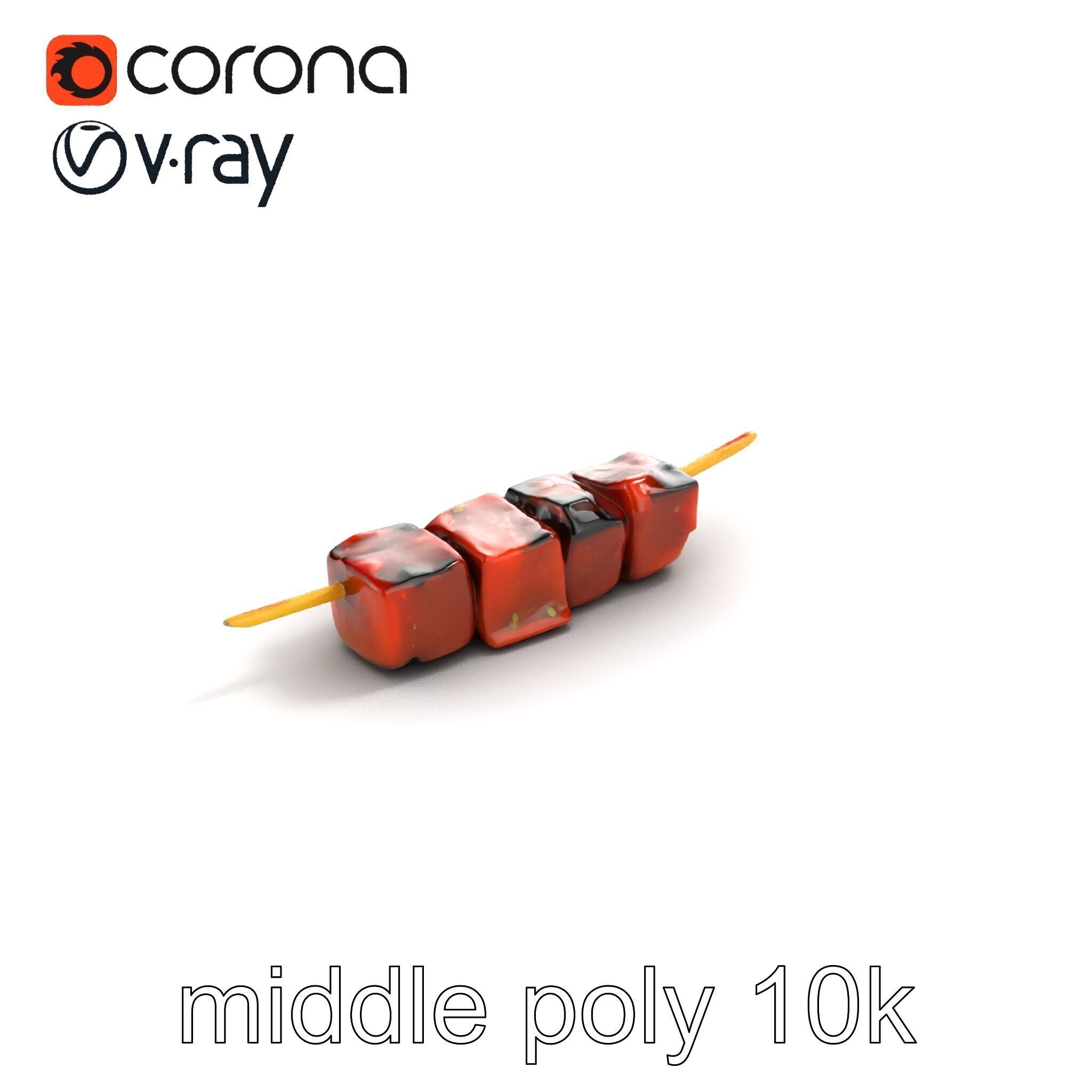 Realistic Beef Skewer 3D Model Pack Low-poly 3D model_8