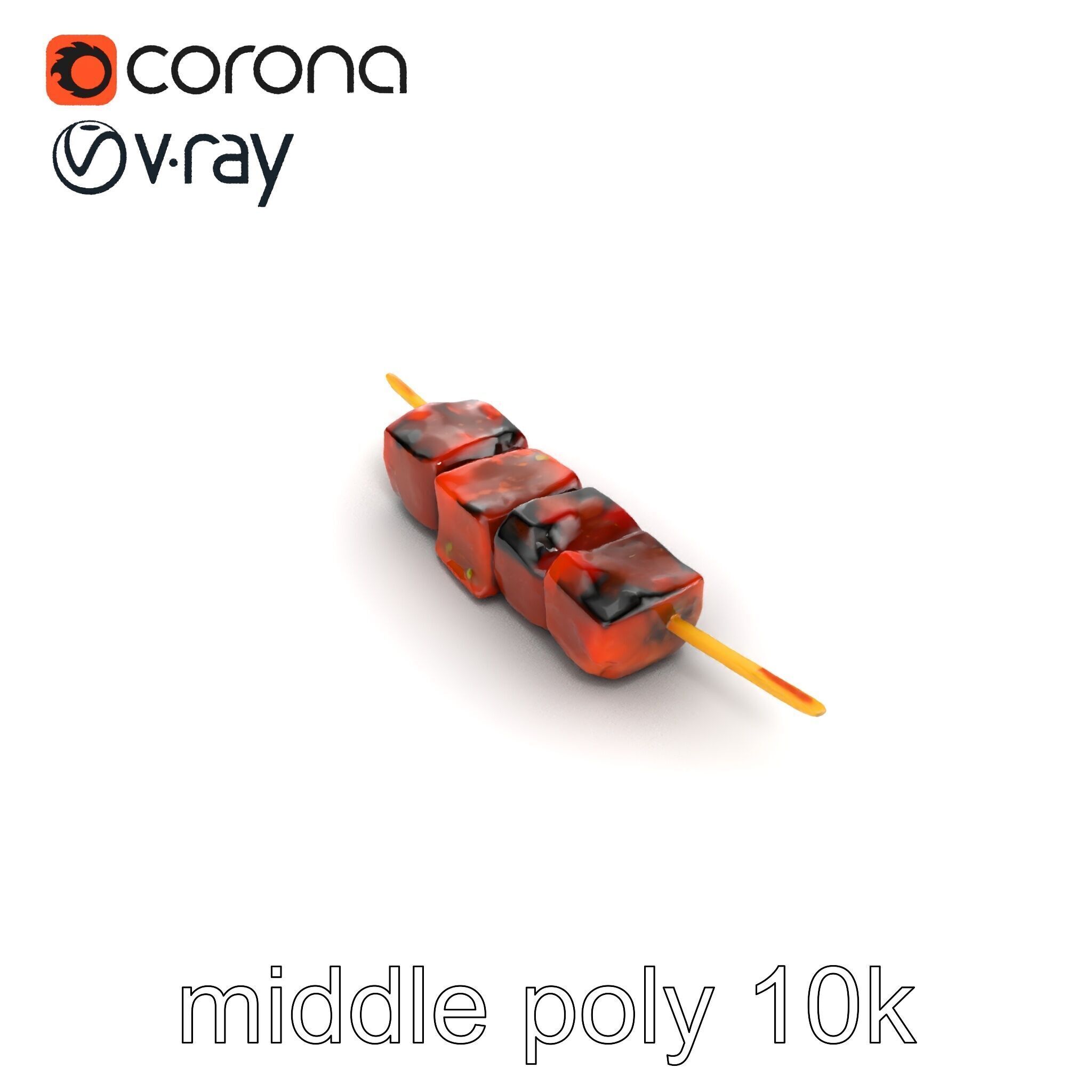 Realistic Beef Skewer 3D Model Pack Low-poly 3D model_20