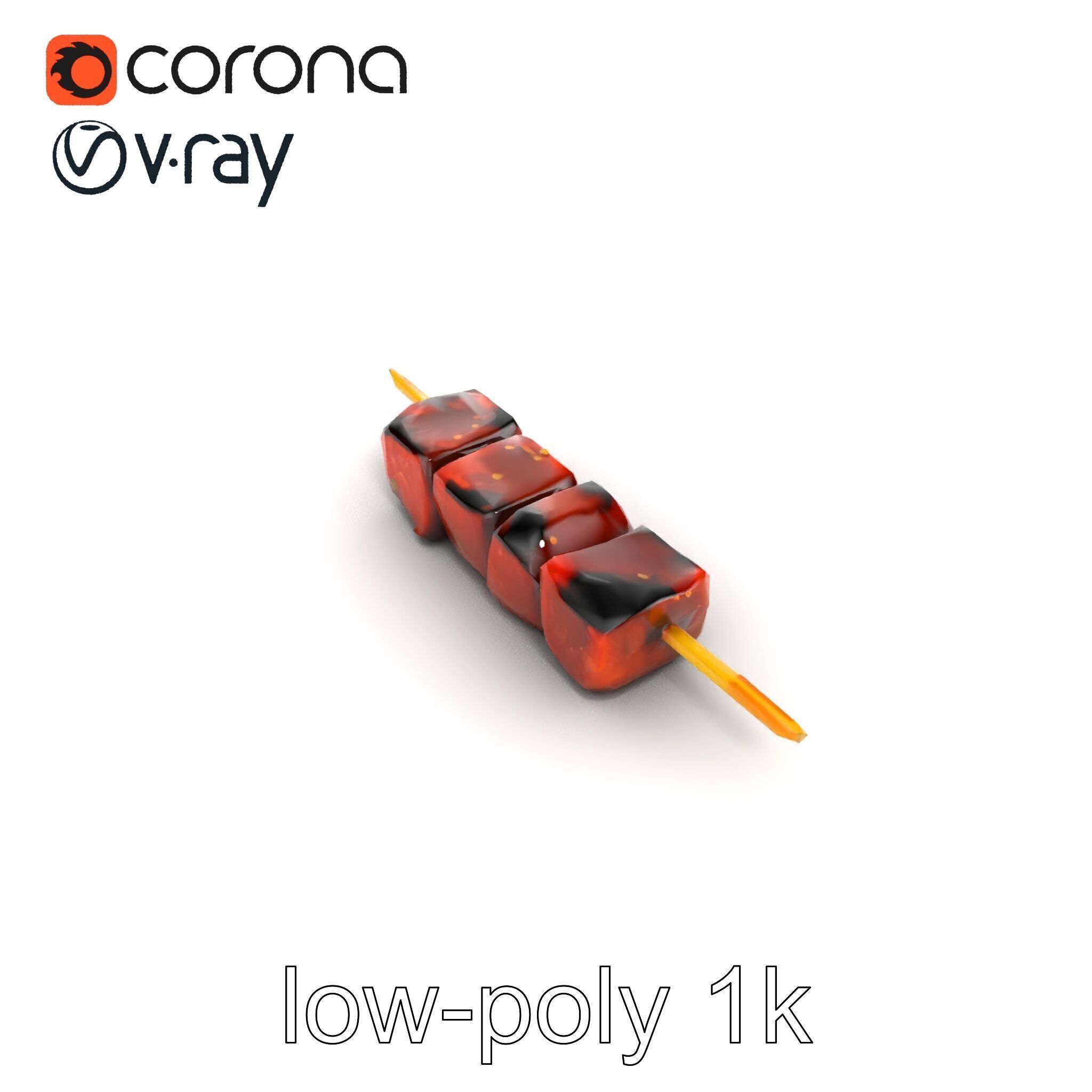 Realistic Beef Skewer 3D Model Pack Low-poly 3D model_29
