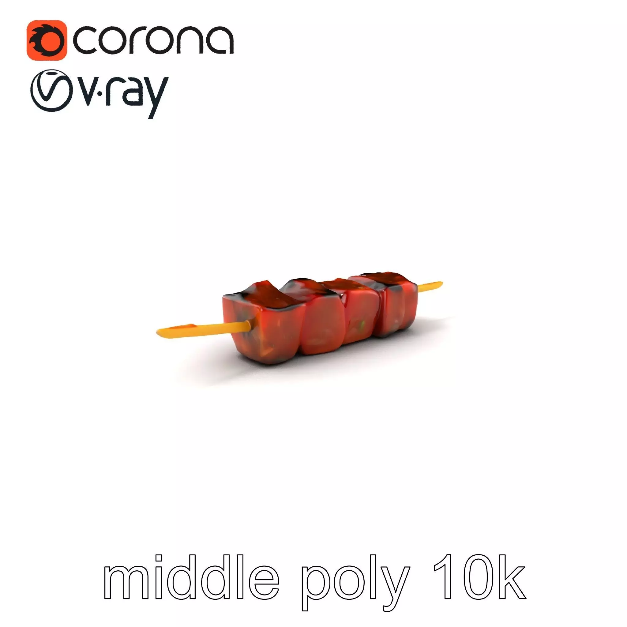 Realistic Beef Skewer 3D Model Pack Low-poly 3D model_0