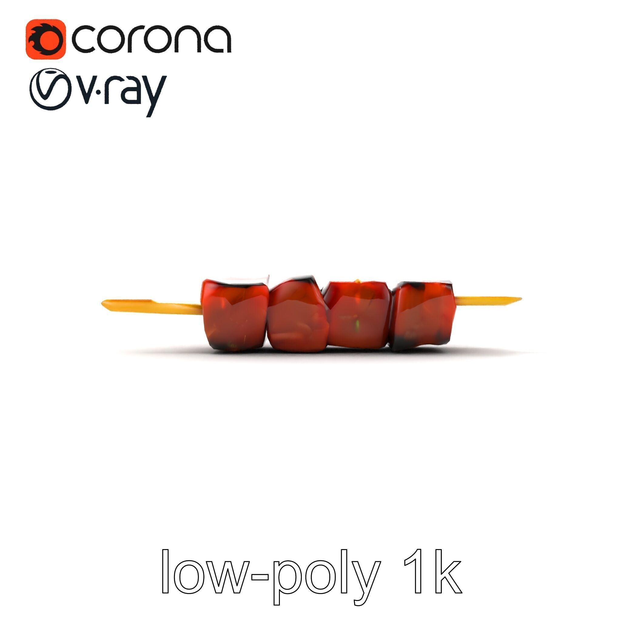 Realistic Beef Skewer 3D Model Pack Low-poly 3D model_17