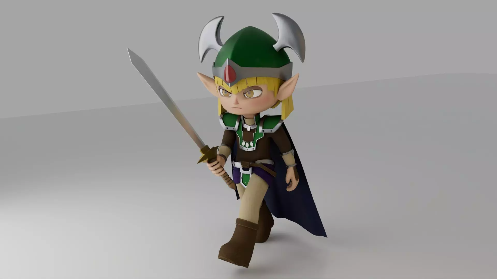 Celtic Guardian chibi yugioh 3D model
