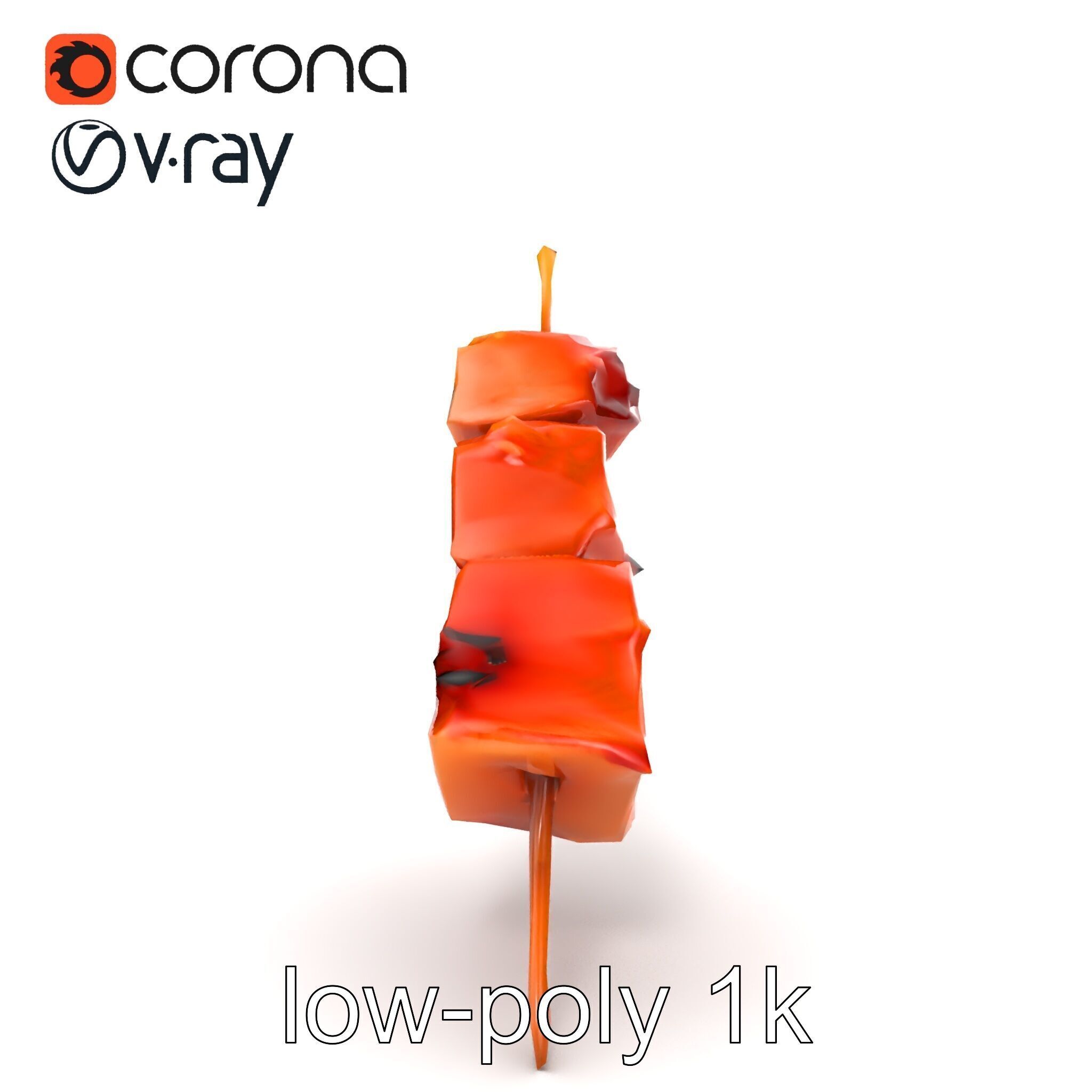 Pork Kebab Lifelike Meat Cuts Model Pack Low-poly 3D model_22