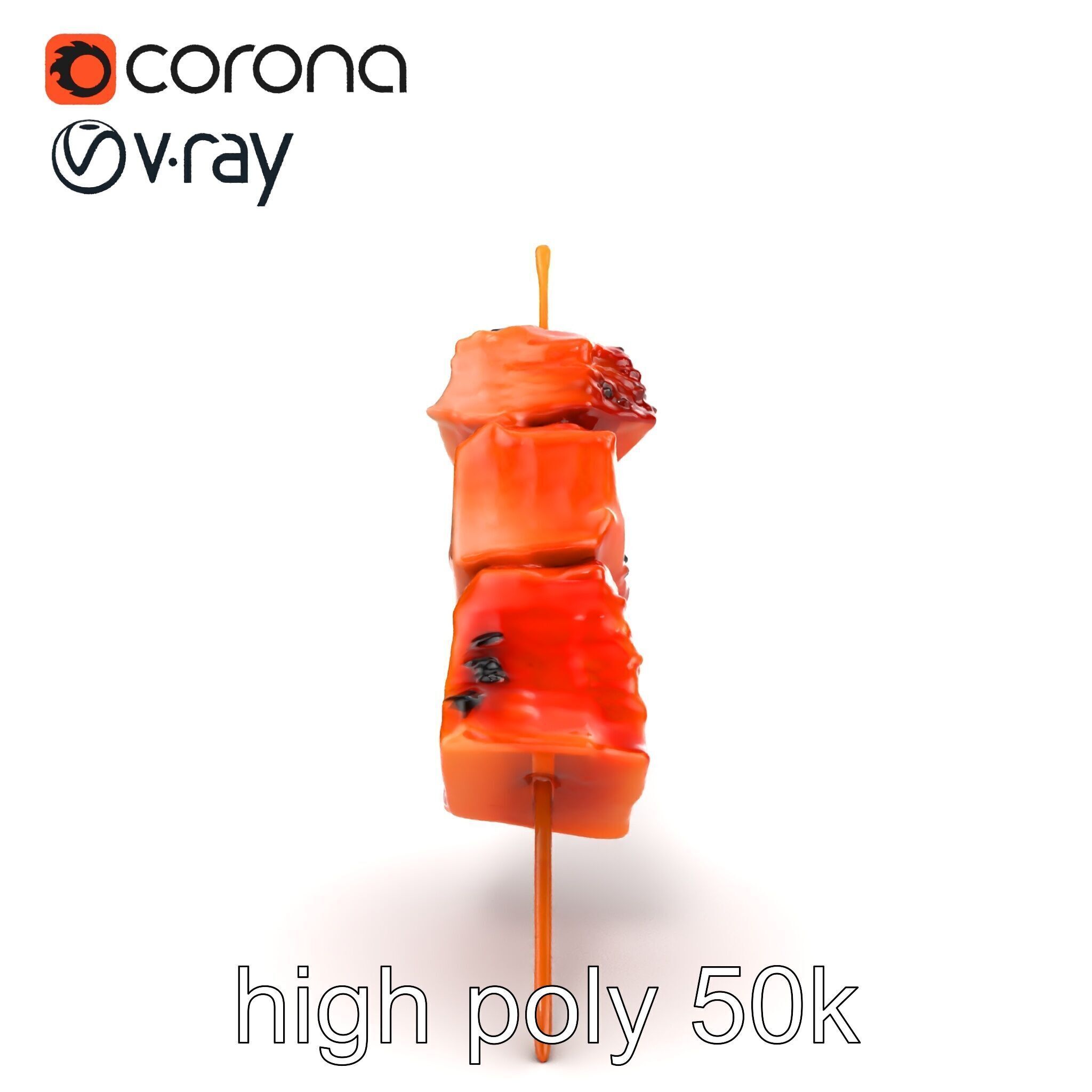 Pork Kebab Lifelike Meat Cuts Model Pack Low-poly 3D model_20