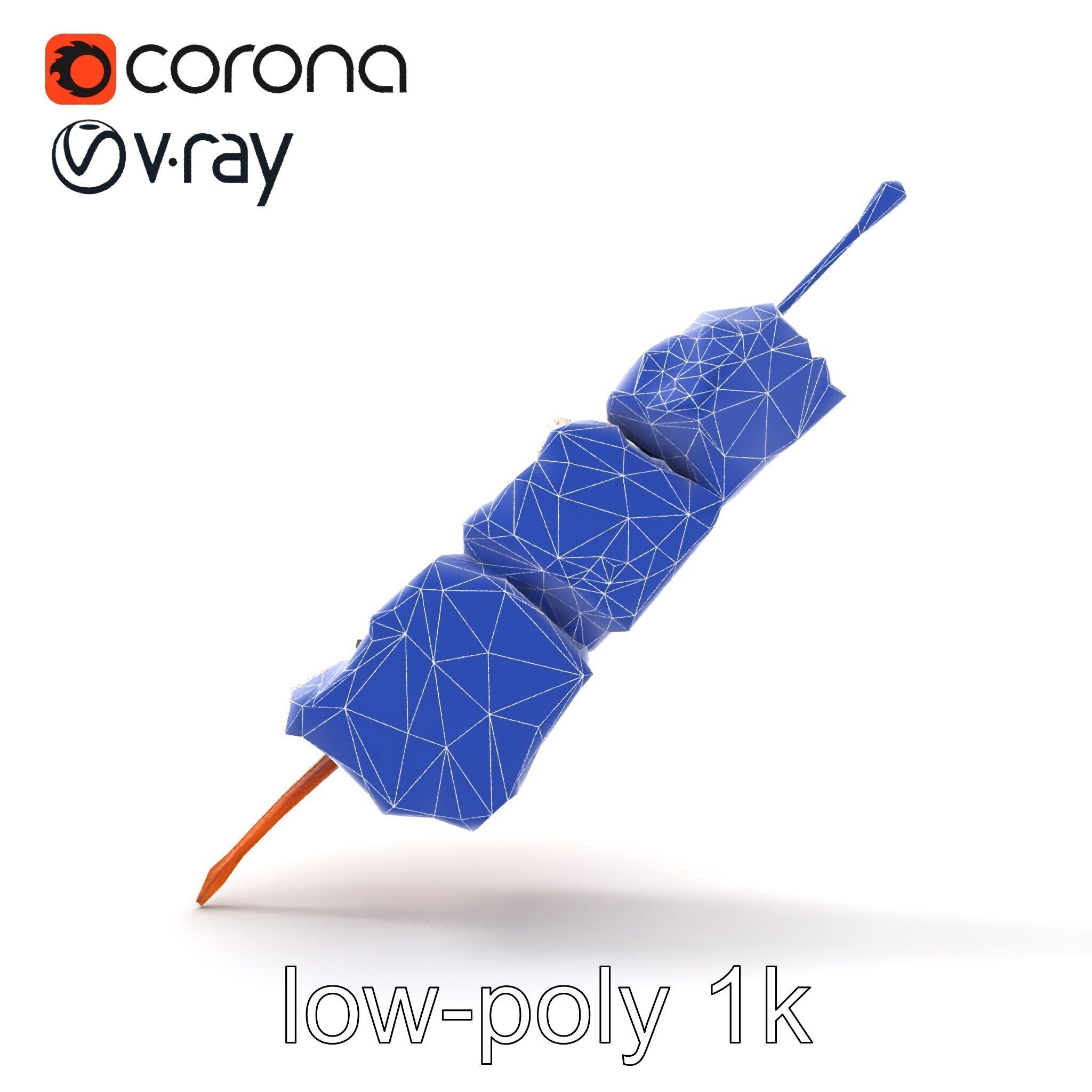 Pork Kebab Lifelike Meat Cuts Model Pack Low-poly 3D model_28