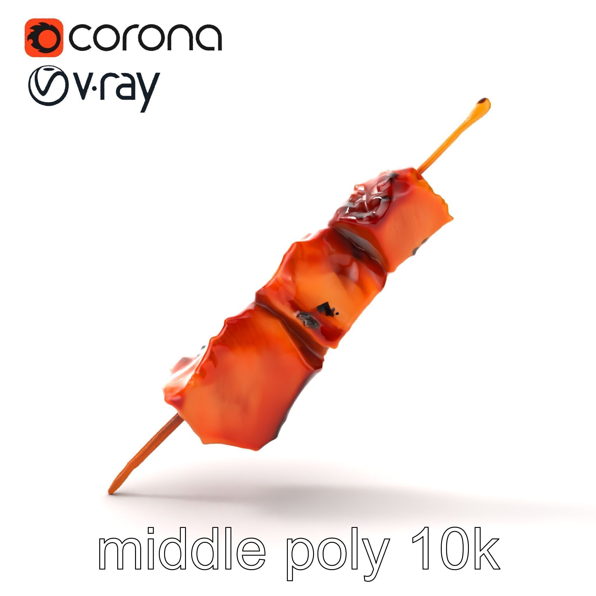 Pork Kebab Lifelike Meat Cuts Model Pack Low-poly 3D model_11