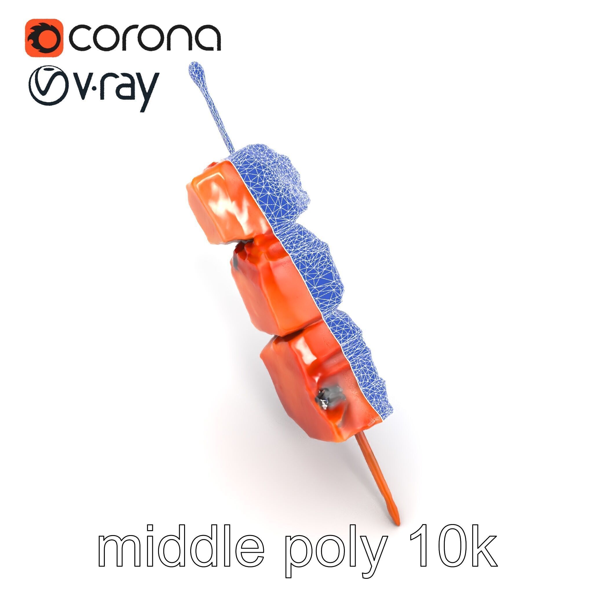 Pork Kebab Lifelike Meat Cuts Model Pack Low-poly 3D model_26