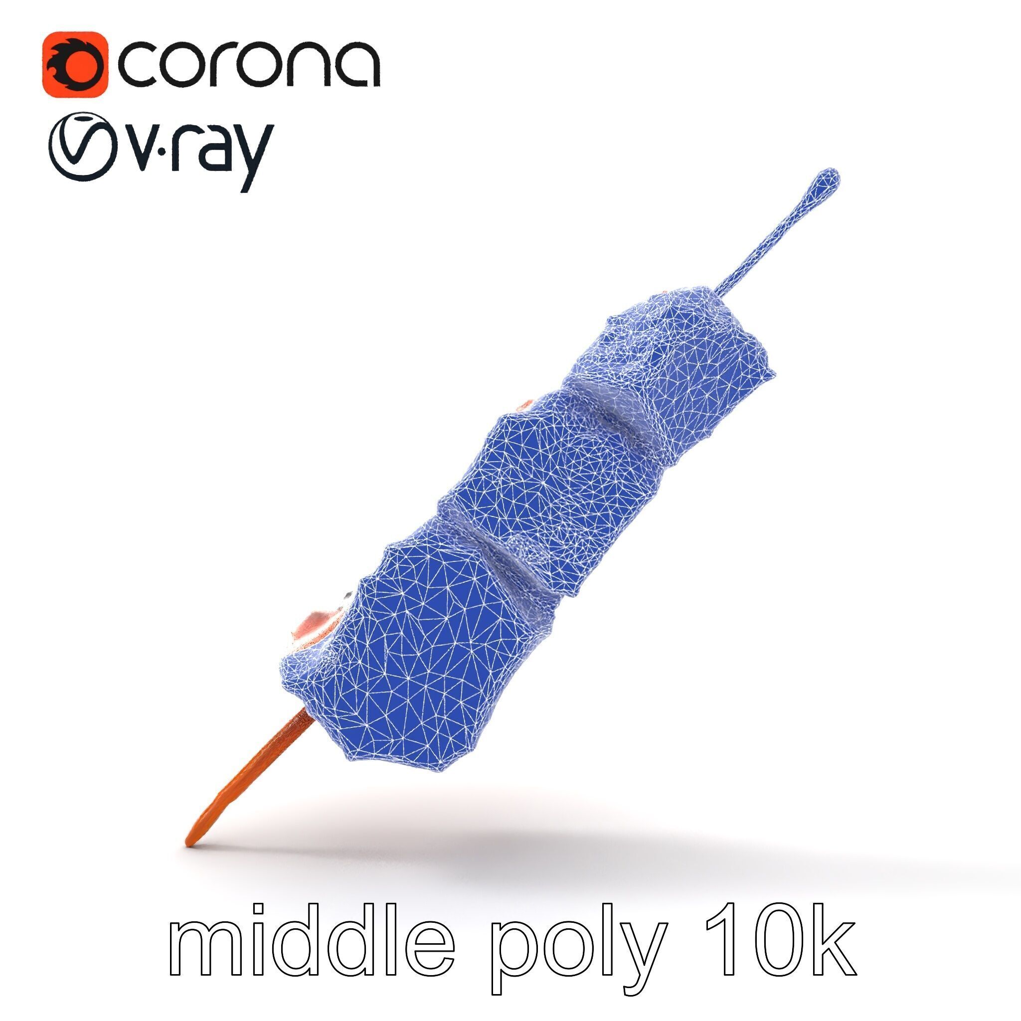 Pork Kebab Lifelike Meat Cuts Model Pack Low-poly 3D model_30