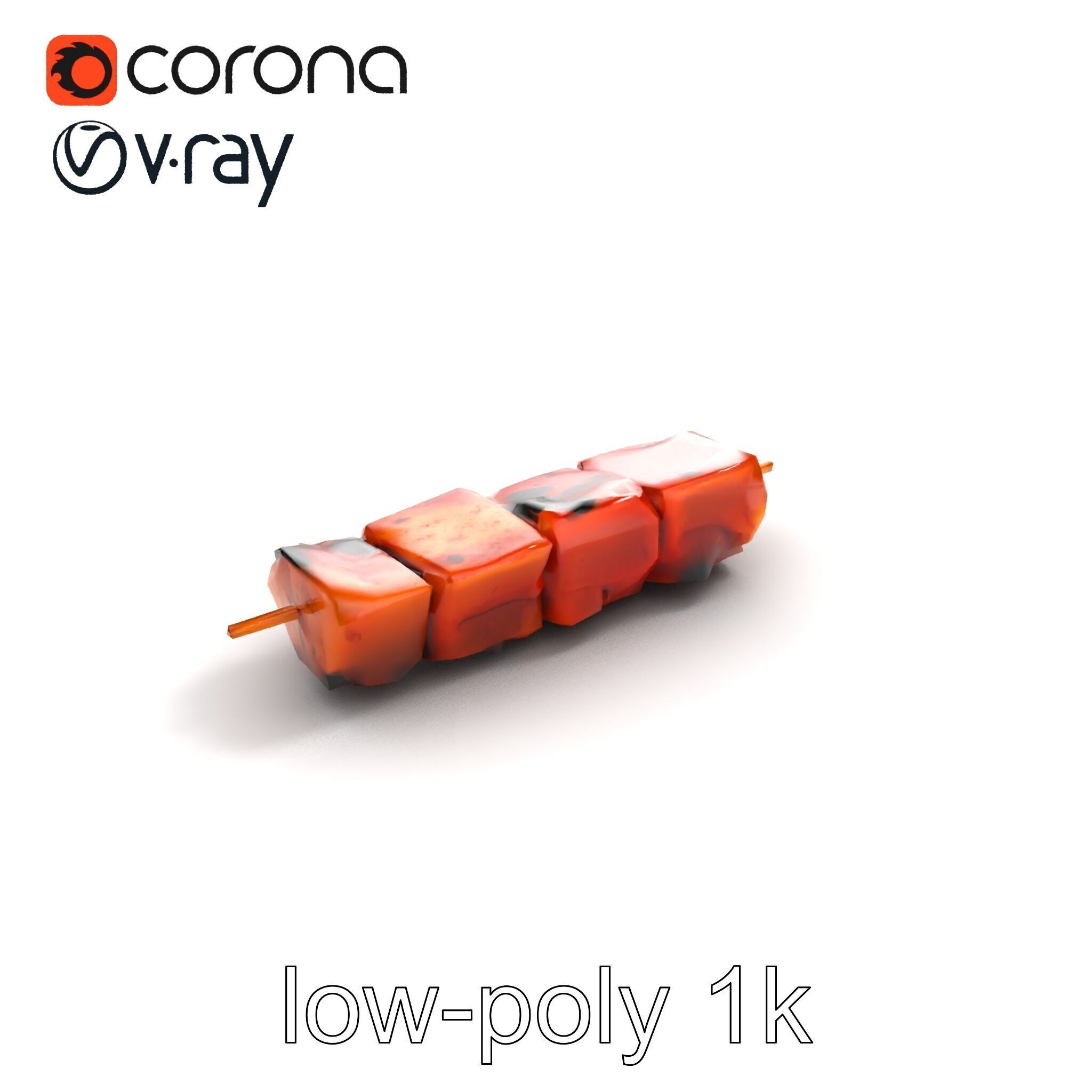Juicy Beef Kebab Skewer 3D Model Pack Low-poly 3D model_9