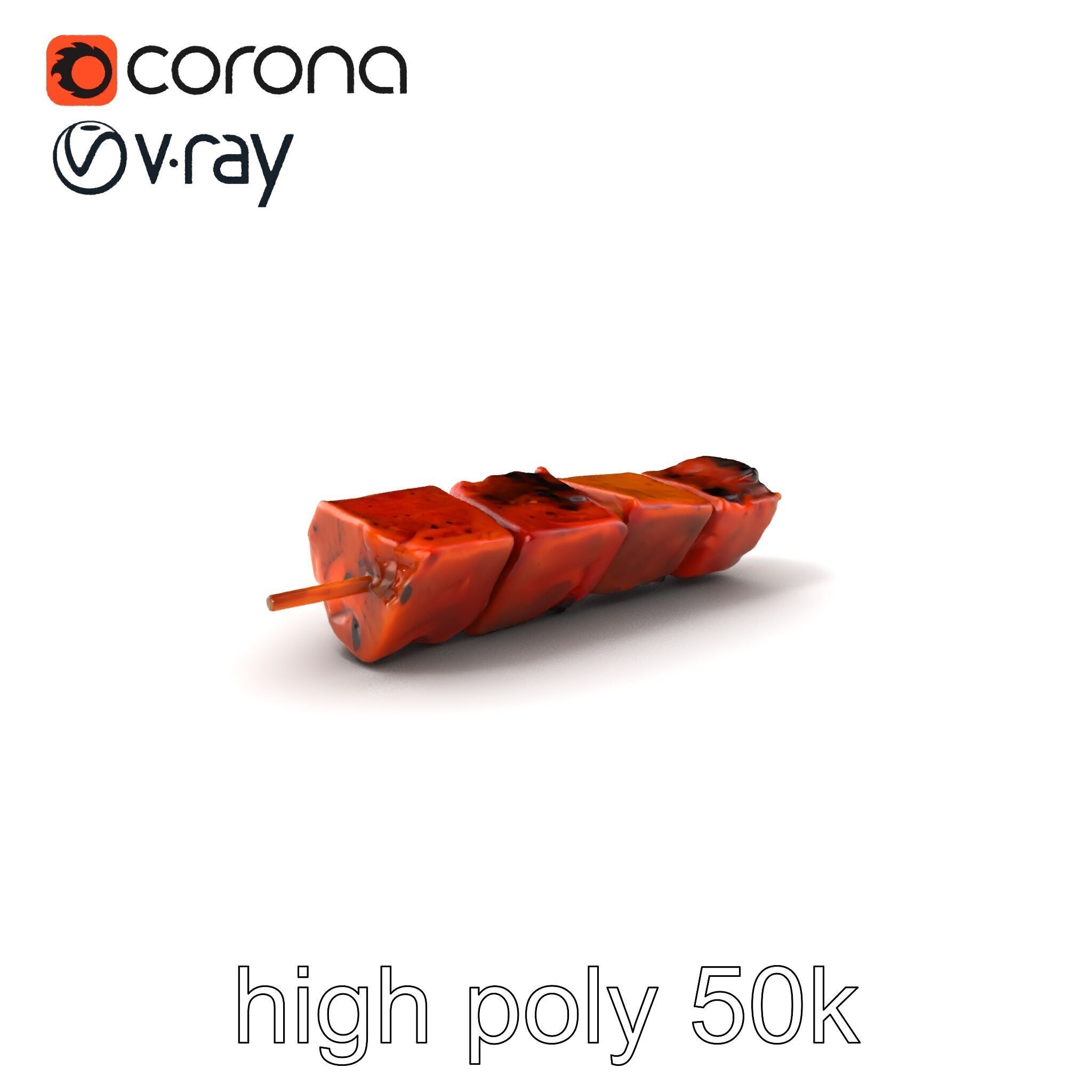 Juicy Beef Kebab Skewer 3D Model Pack Low-poly 3D model_2