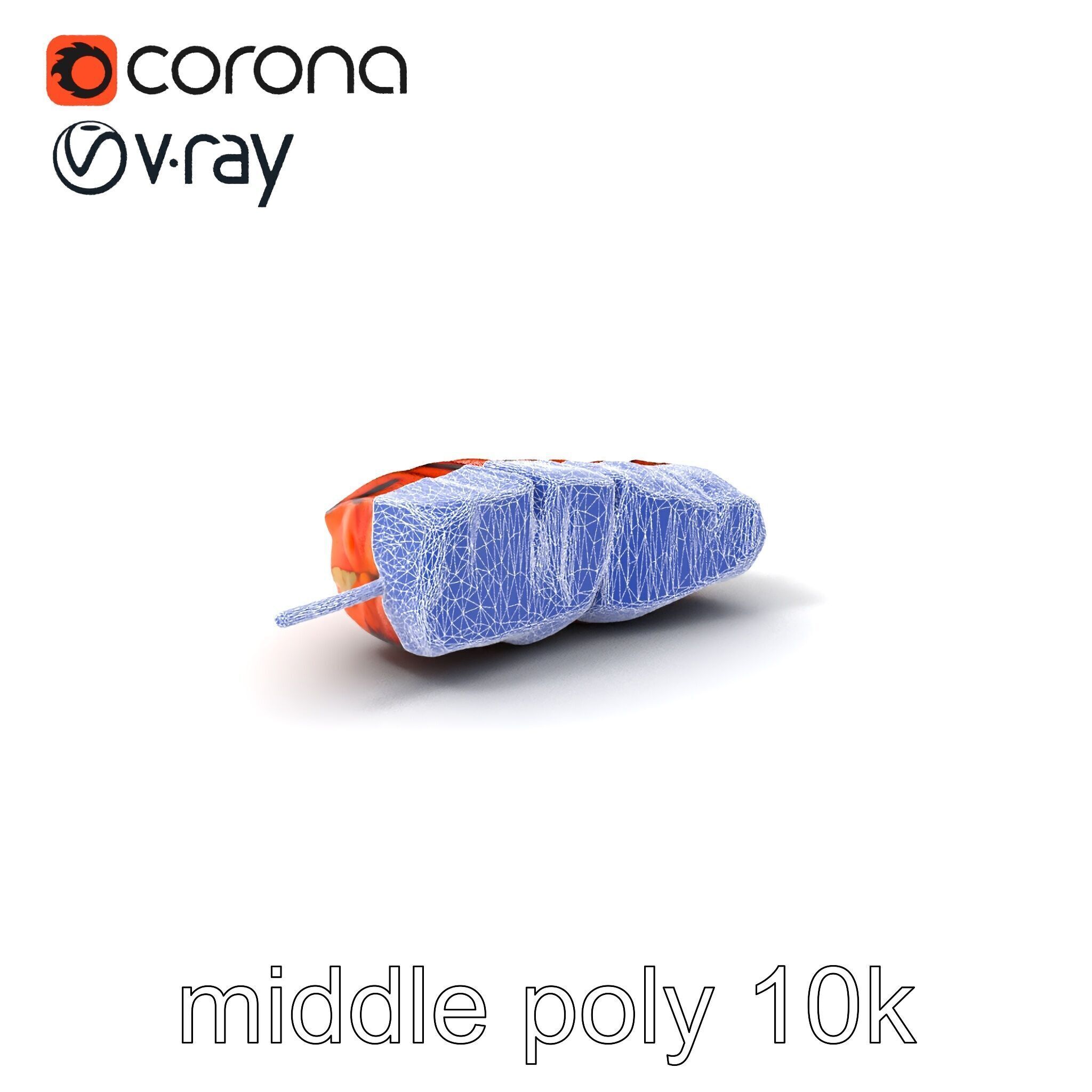 Realistic Salmon Kebab Grill Marks model pack Low-poly 3D model_5