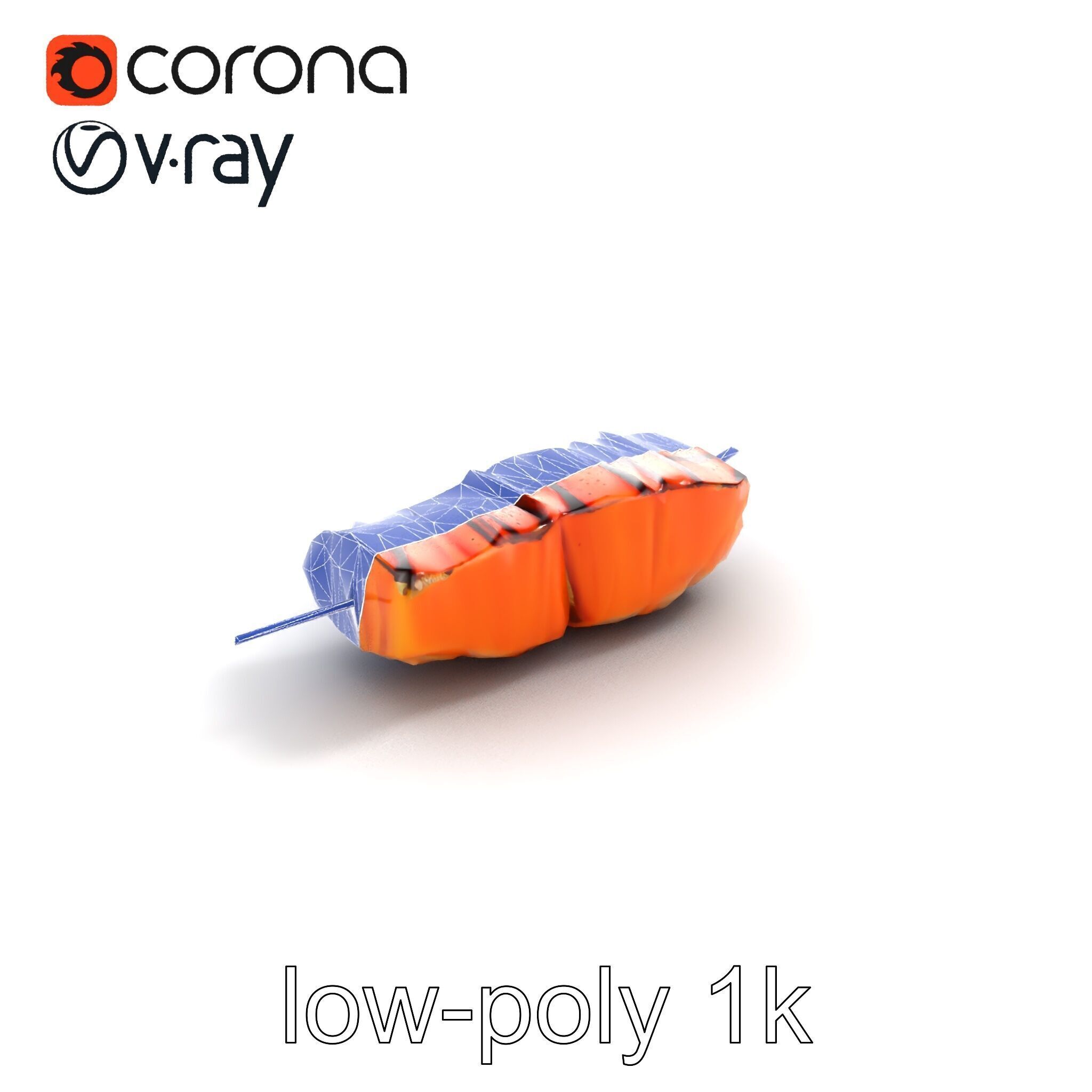 Realistic Salmon Kebab Grill Marks model pack Low-poly 3D model_10