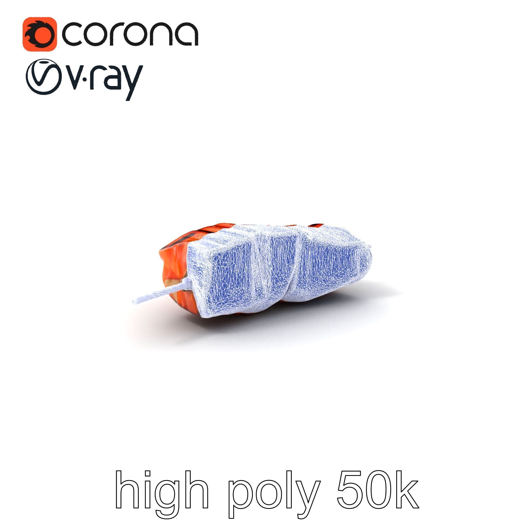 Realistic Salmon Kebab Grill Marks model pack Low-poly 3D model_1