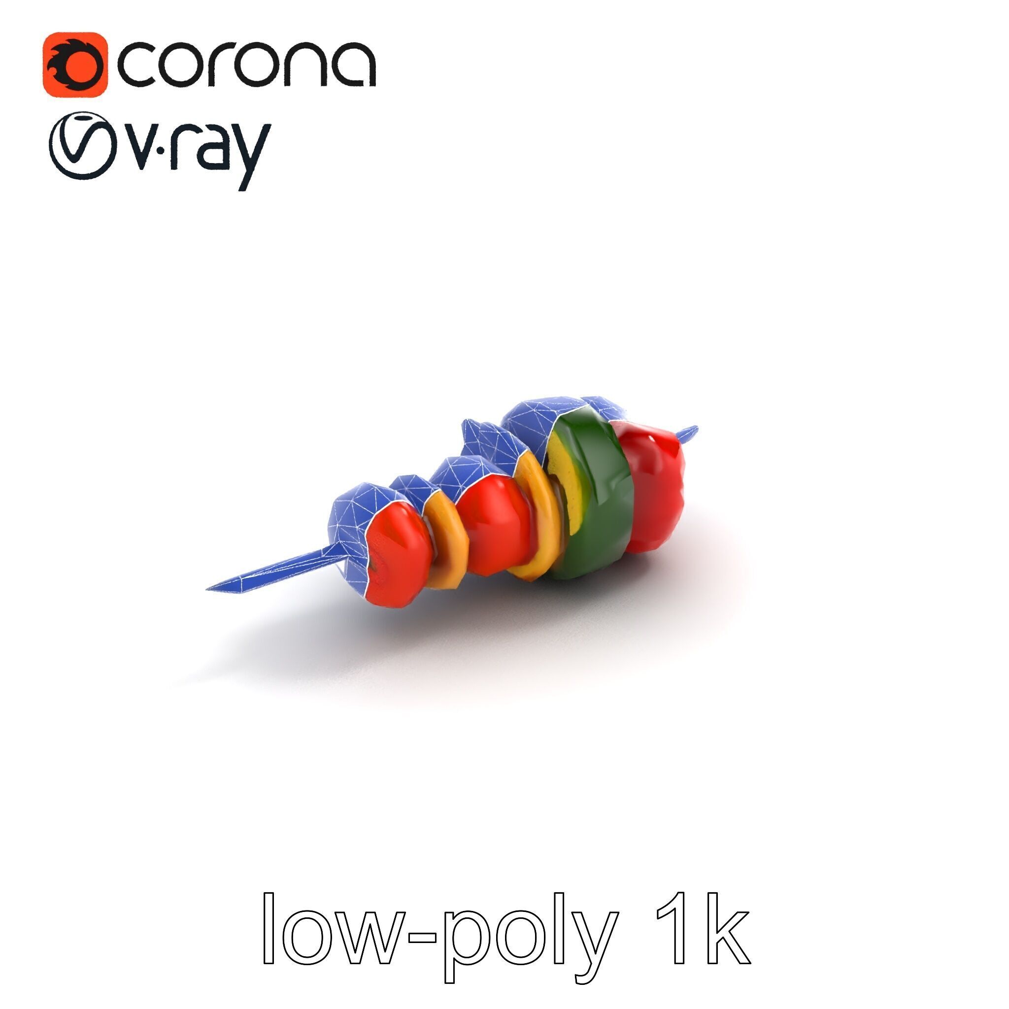 Vegetable Skewer Lifelike Texture model pack Low-poly 3D model_21