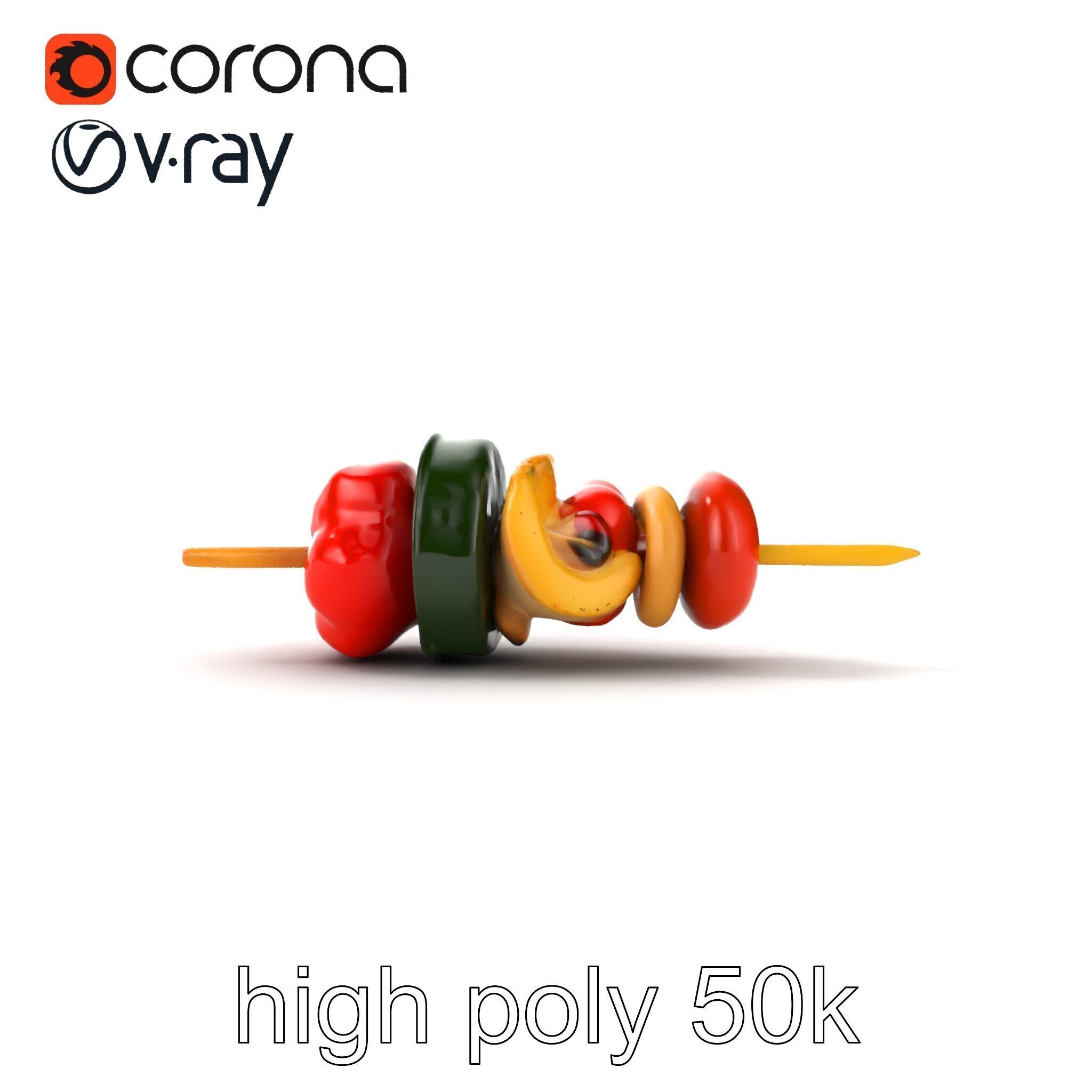 Vegetable Skewer Lifelike Texture model pack Low-poly 3D model_15