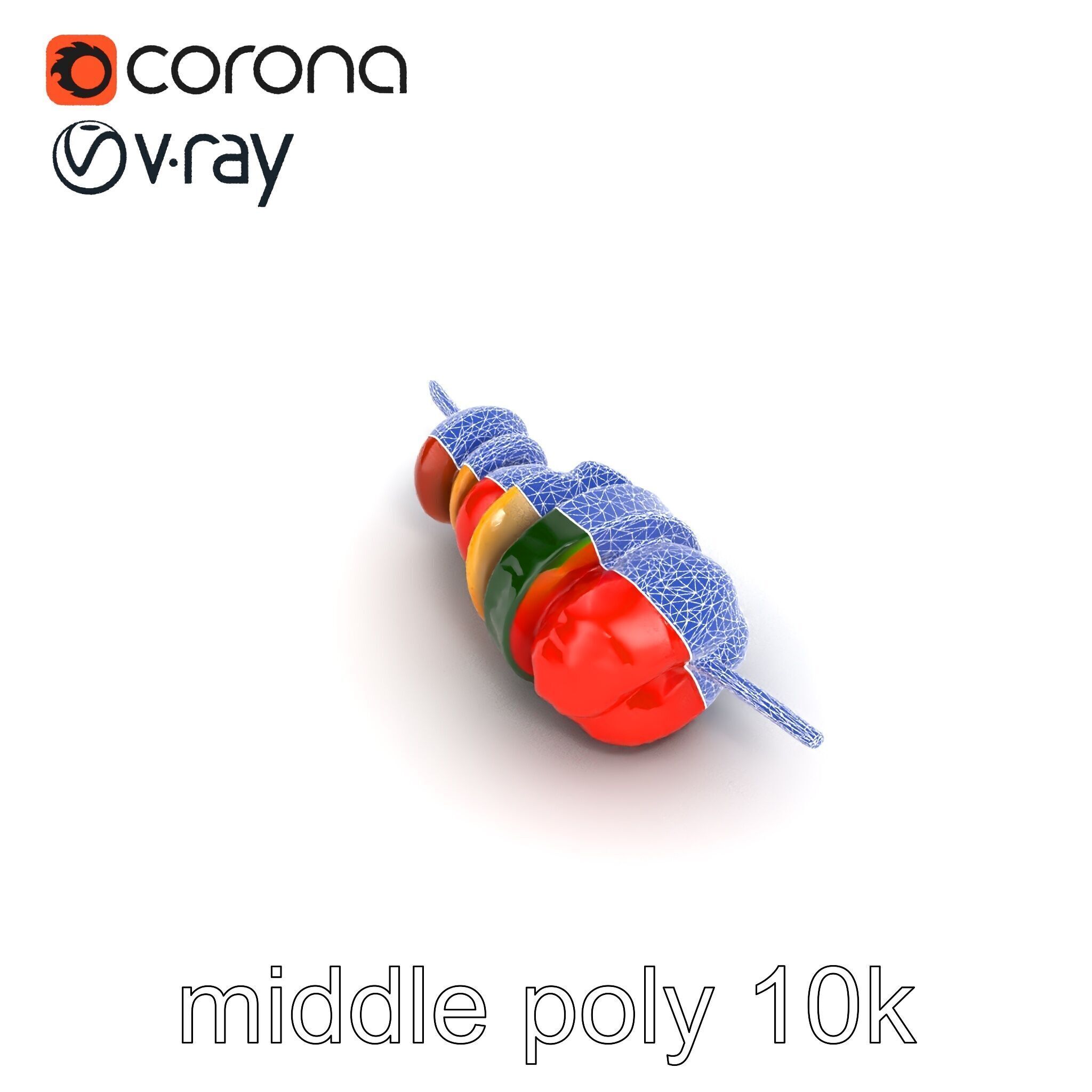 Vegetable Skewer Lifelike Texture model pack Low-poly 3D model_18