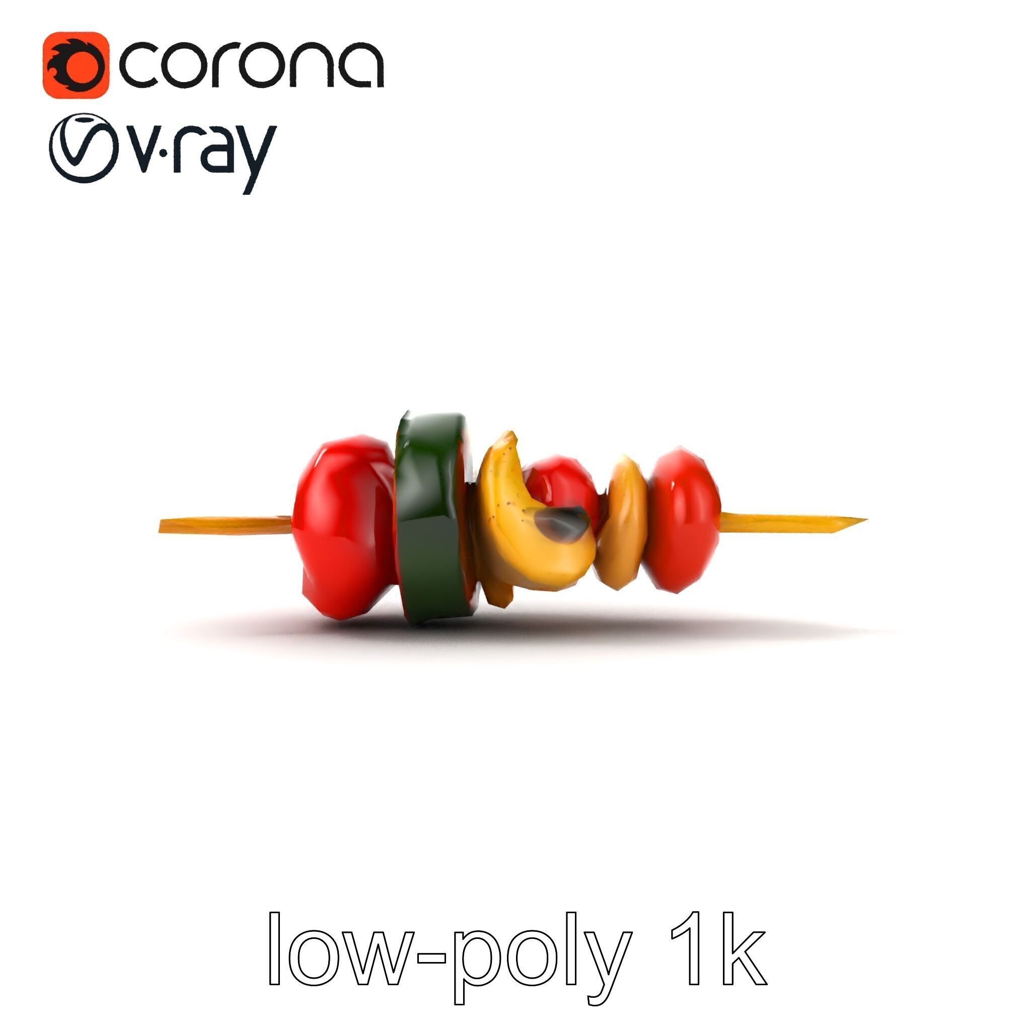 Vegetable Skewer Lifelike Texture model pack Low-poly 3D model_19