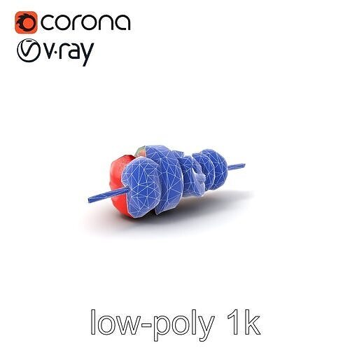 Vegetable Skewer Lifelike Texture model pack Low-poly 3D model 7