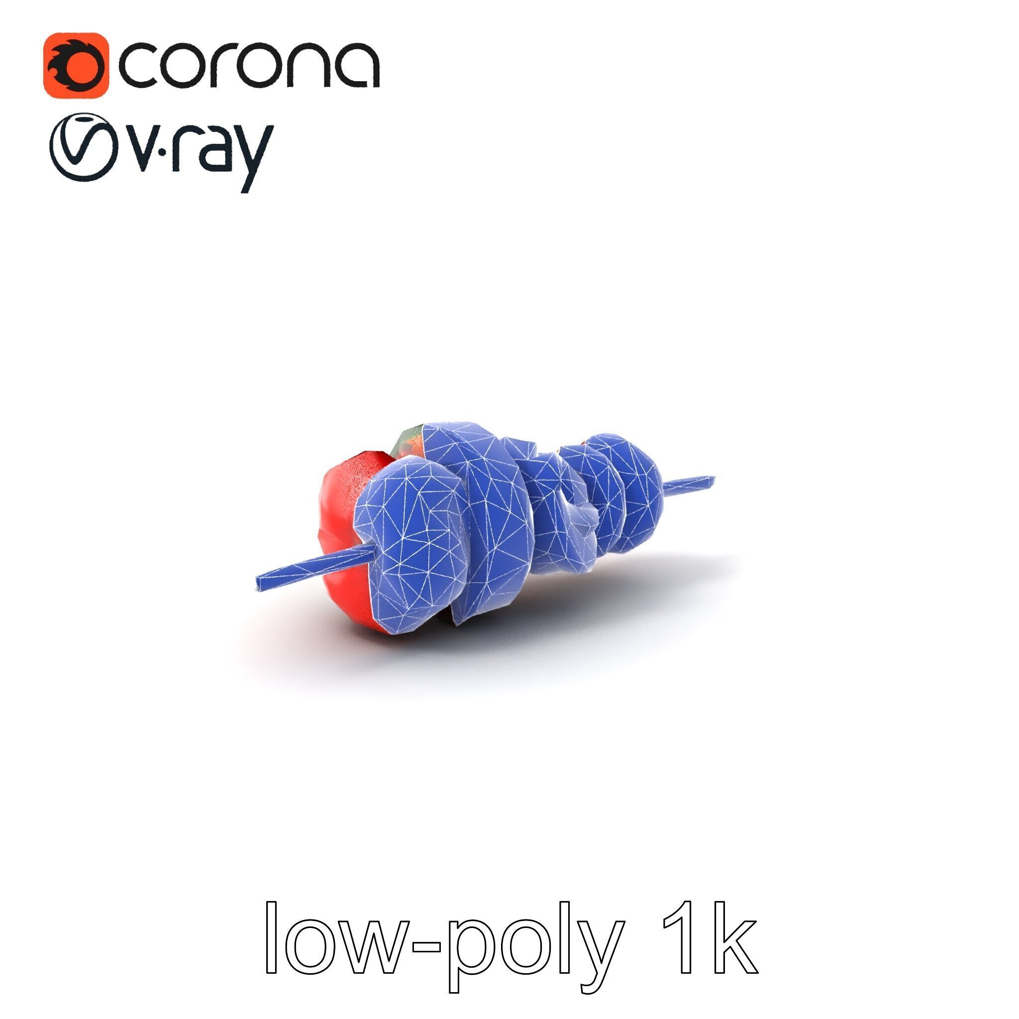 Vegetable Skewer Lifelike Texture model pack Low-poly 3D model_6