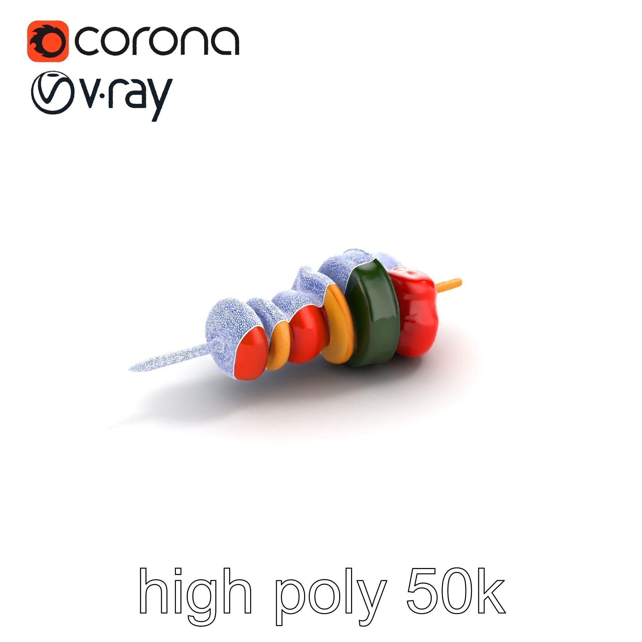 Vegetable Skewer Lifelike Texture model pack Low-poly 3D model_16