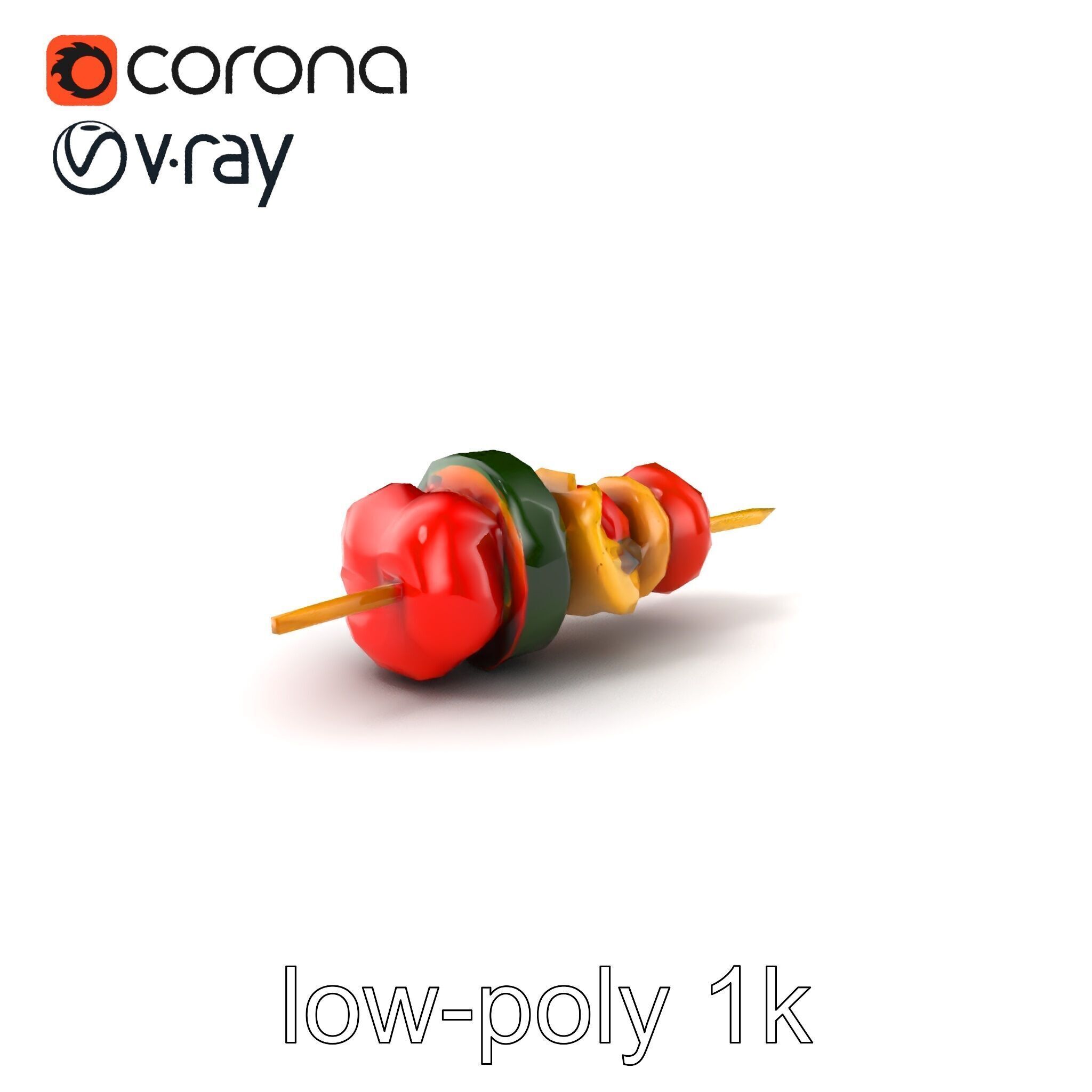 Vegetable Skewer Lifelike Texture model pack Low-poly 3D model_4