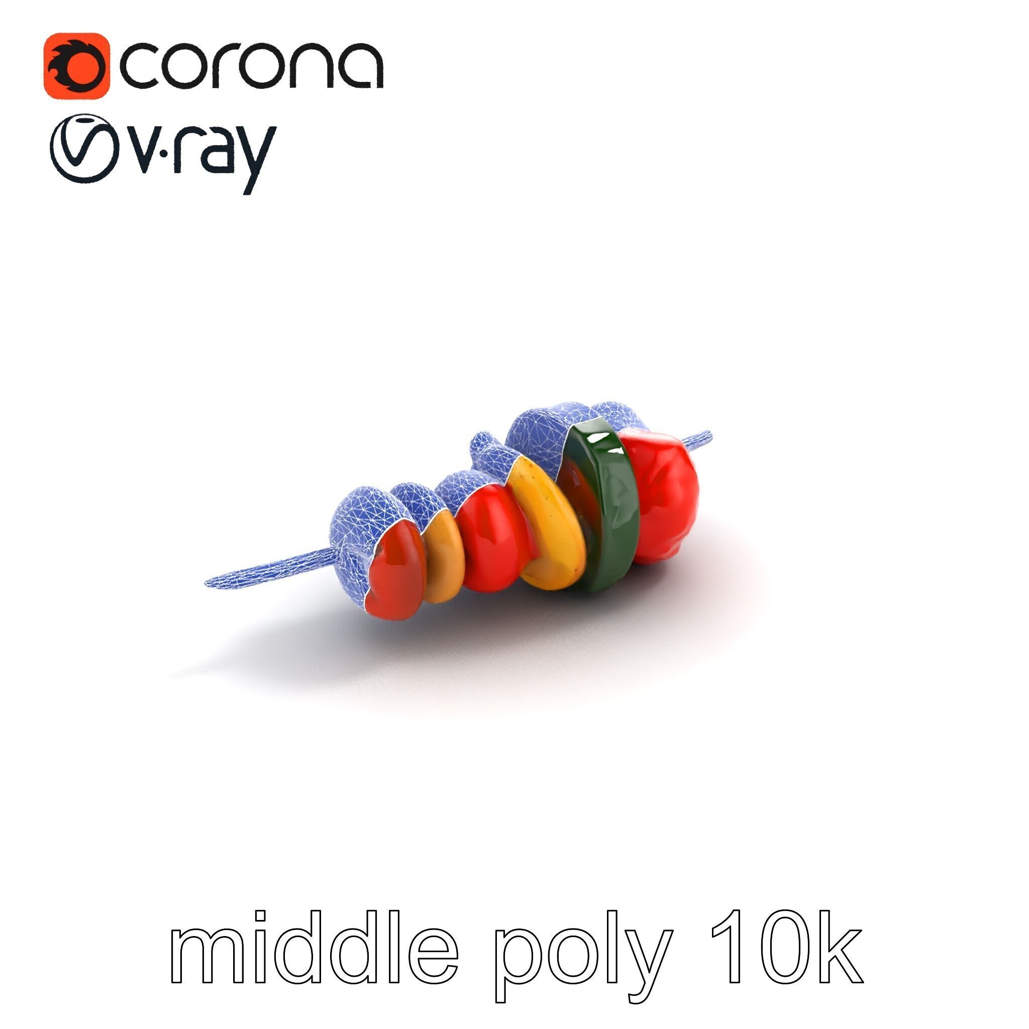 Vegetable Skewer Lifelike Texture model pack Low-poly 3D model_10