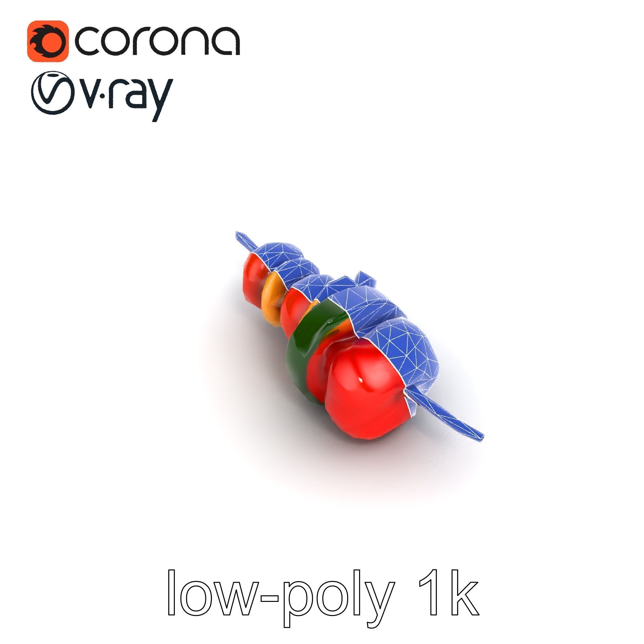 Vegetable Skewer Lifelike Texture model pack Low-poly 3D model_22