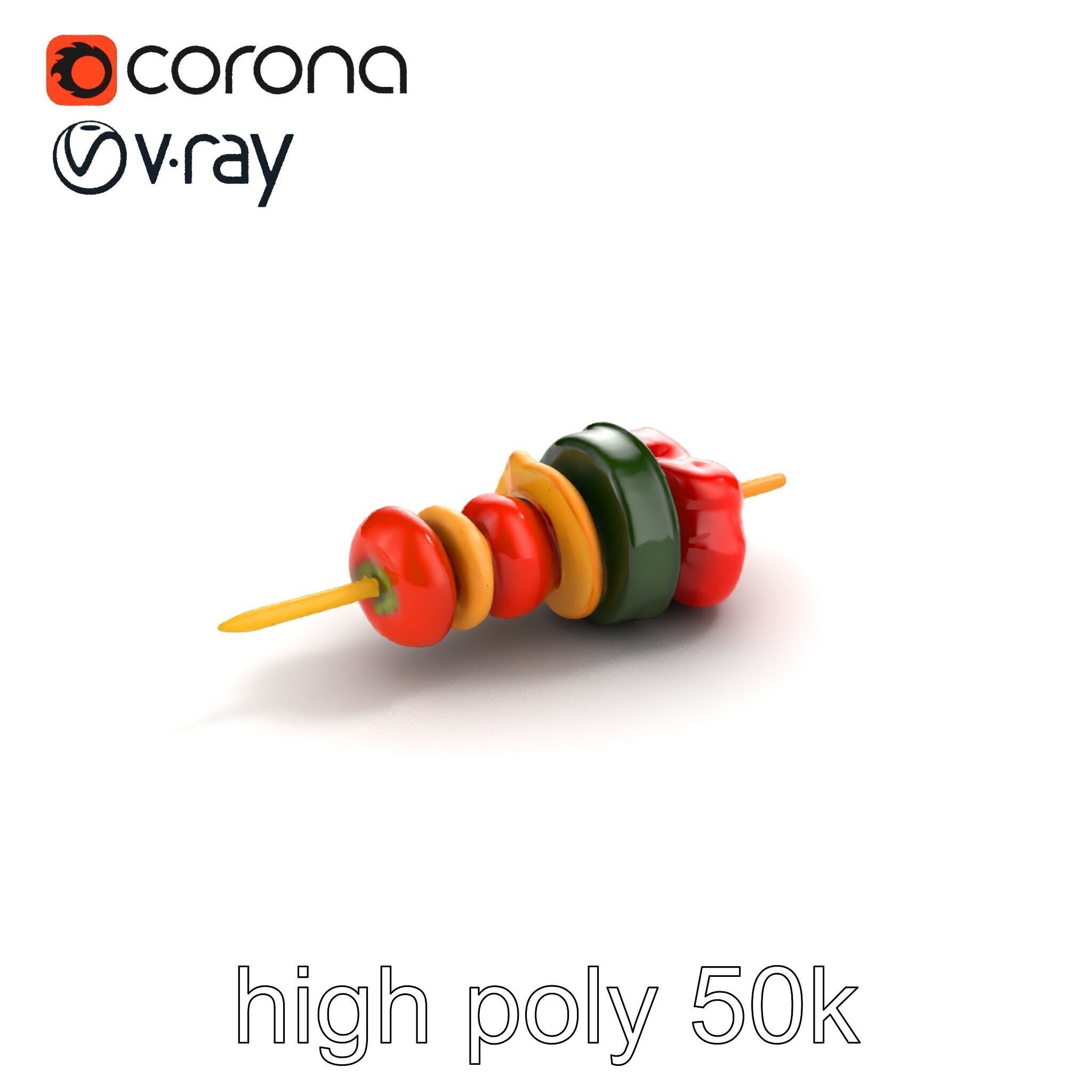 Vegetable Skewer Lifelike Texture model pack Low-poly 3D model_9
