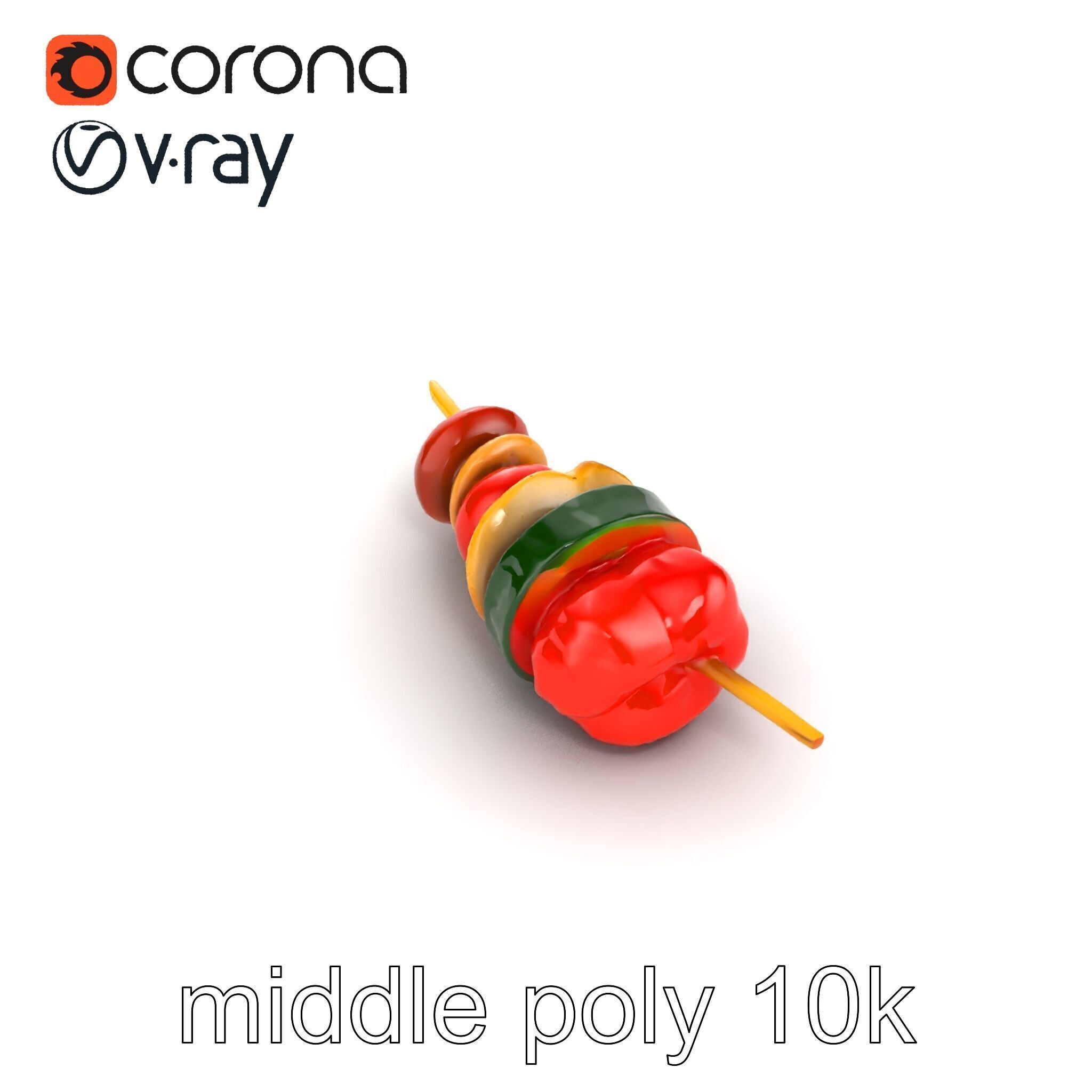 Vegetable Skewer Lifelike Texture model pack Low-poly 3D model_14