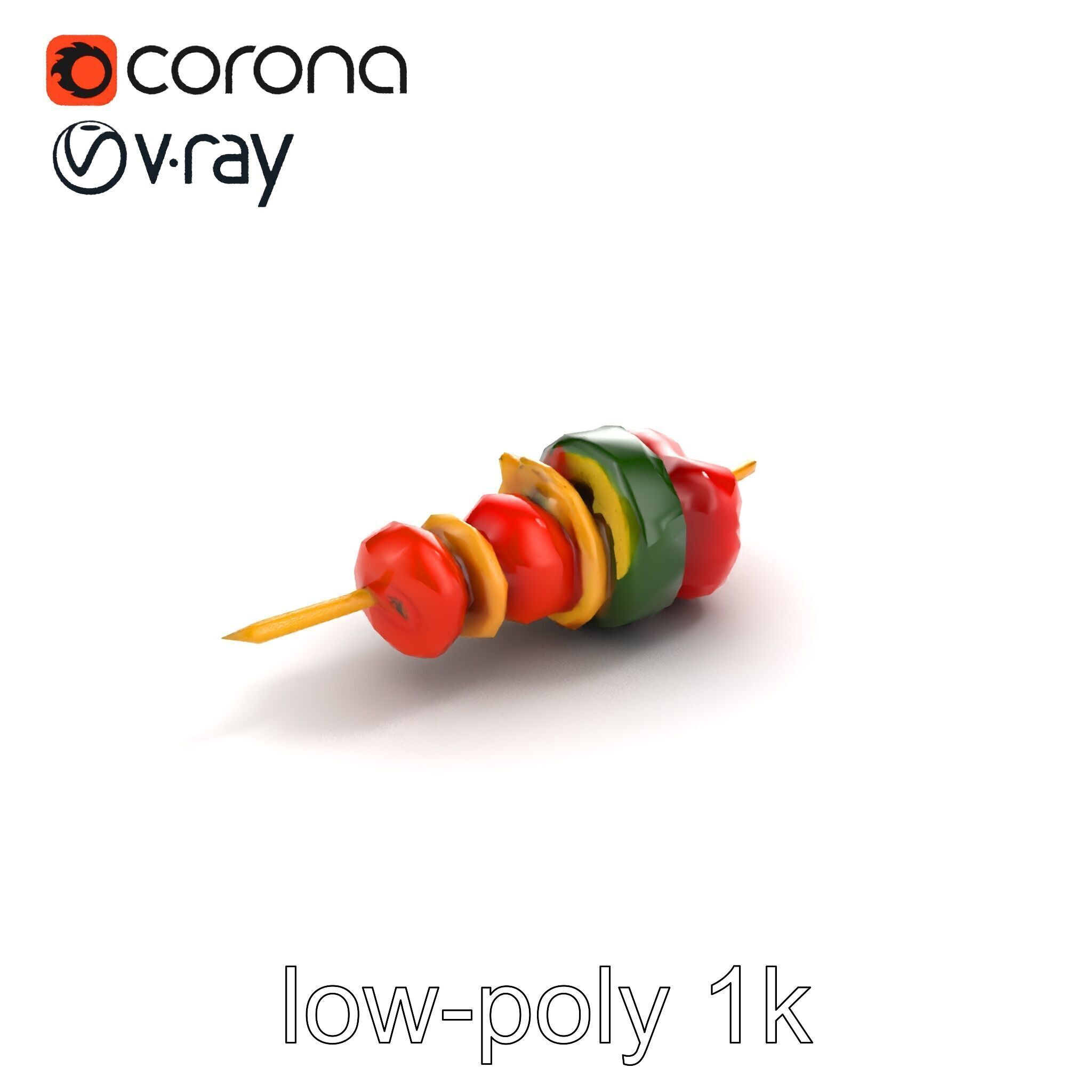 Vegetable Skewer Lifelike Texture model pack Low-poly 3D model_8