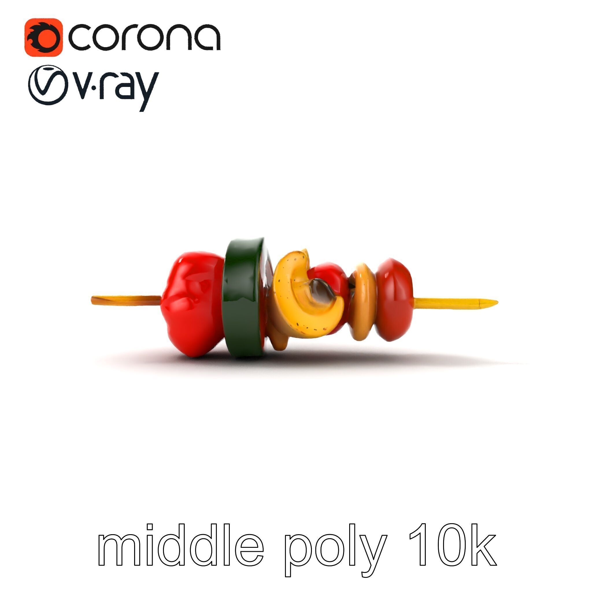 Vegetable Skewer Lifelike Texture model pack Low-poly 3D model_30