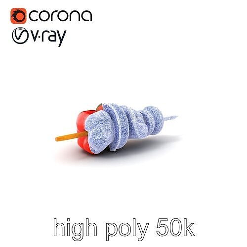 Vegetable Skewer Lifelike Texture model pack Low-poly 3D model 2
