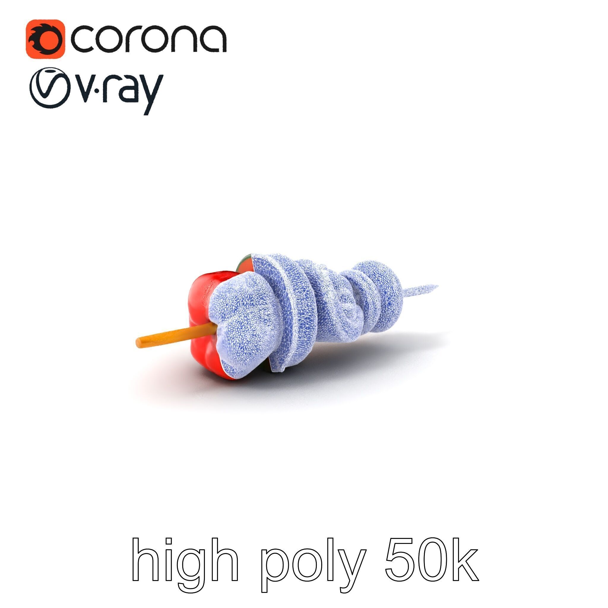 Vegetable Skewer Lifelike Texture model pack Low-poly 3D model_1