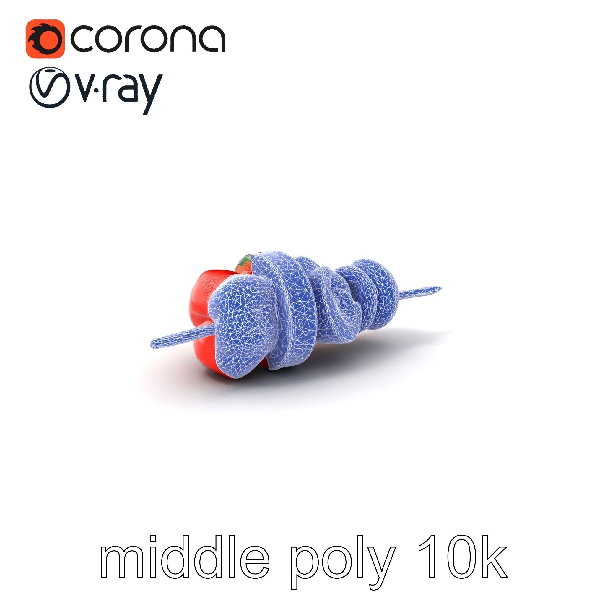 Vegetable Skewer Lifelike Texture model pack Low-poly 3D model_5