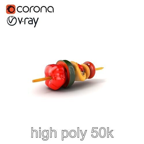 Vegetable Skewer Lifelike Texture model pack Low-poly 3D model 3